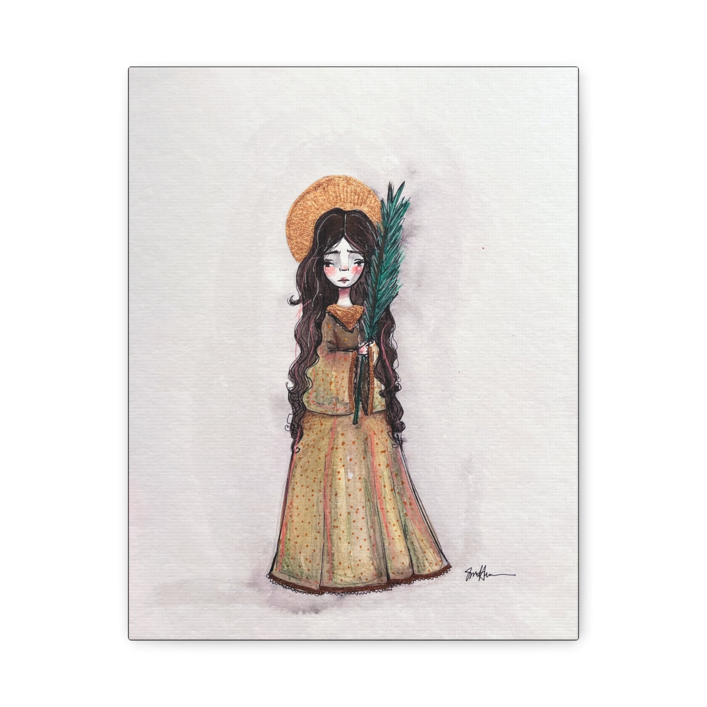 Saint Hope Canvas - Hand-Drawn Art | Catholic Canvas Print | Faith Hope and Charity Middle Sister | Sacred Art |  Devotional Artwork