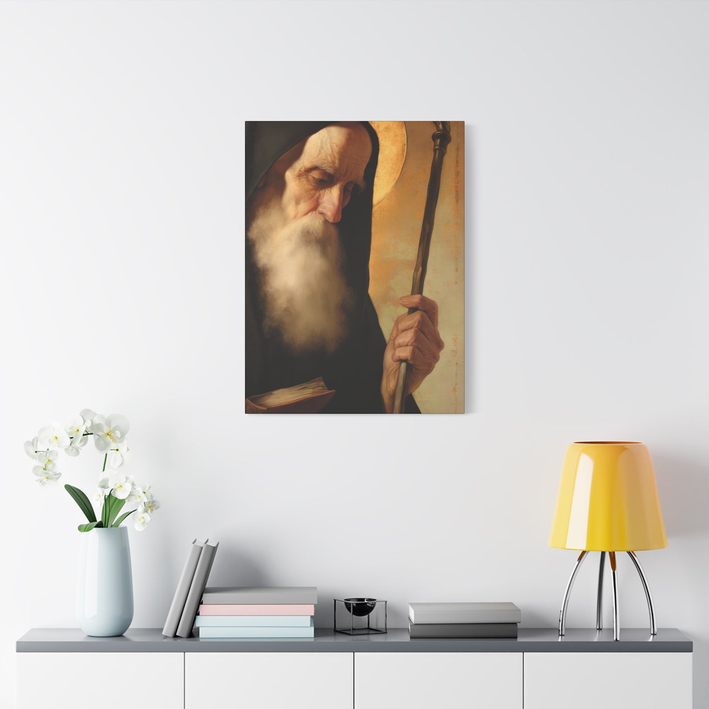 Saint Benedict - Museum Wrapped Canvas - Sanctified Souls Print - Religious Art for your Home