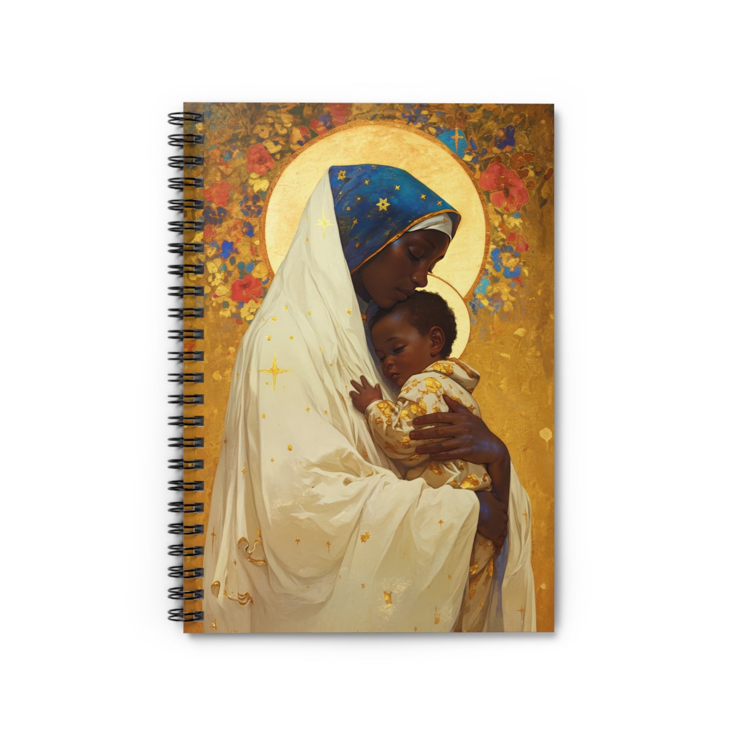 Queen of Peace and Love- Our Lady of Kibeho's Message Sanctified Souls Art - Religious - Spiral Notebook - Ruled Line - Religious art