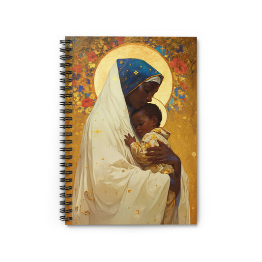 Queen of Peace and Love- Our Lady of Kibeho's Message Sanctified Souls Art - Religious - Spiral Notebook - Ruled Line - Religious art