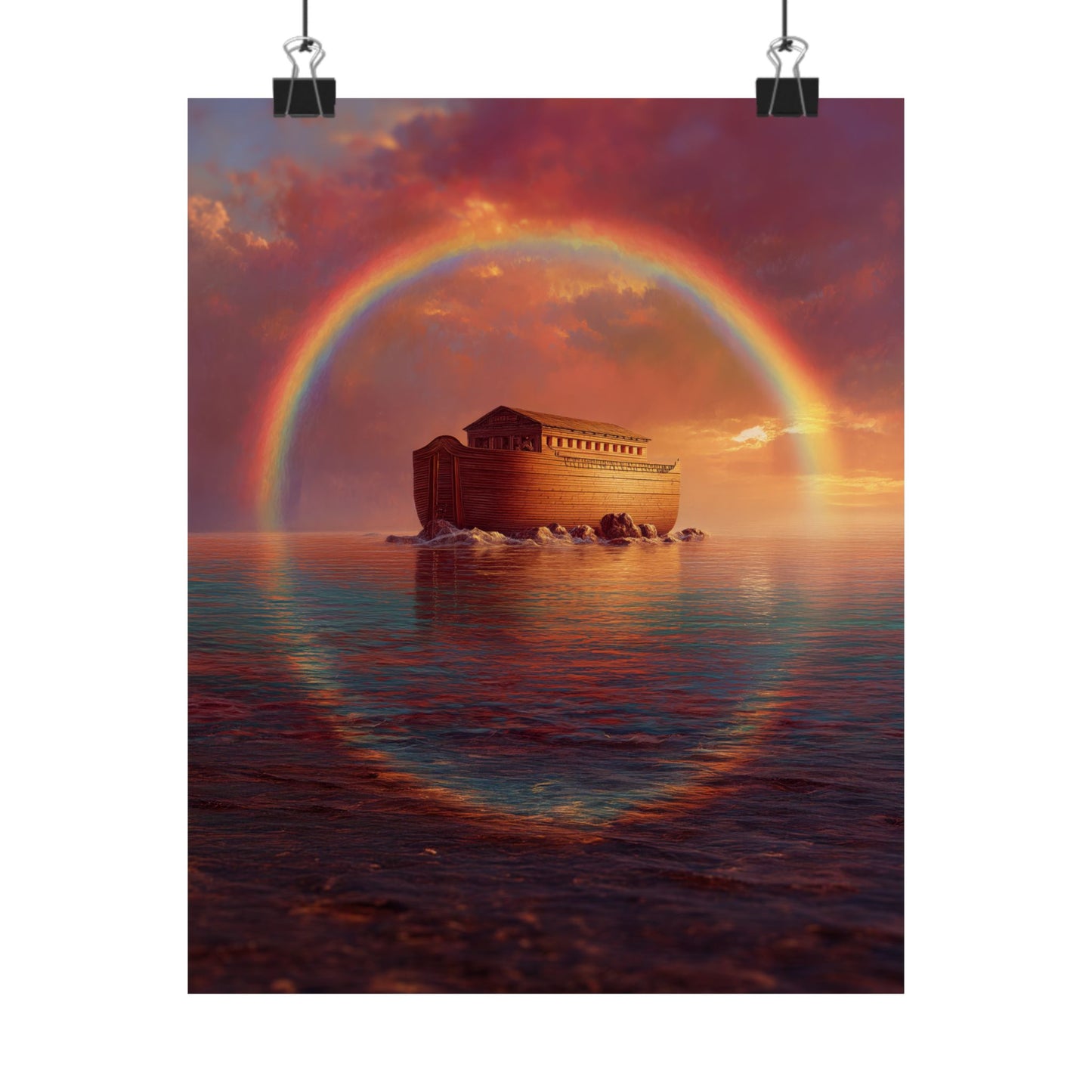 Sheltered Beneath the Covenant Sky - Noah's Ark - Sanctified Souls Print - Multiple Sizes - Premium Matte Vertical Posters
