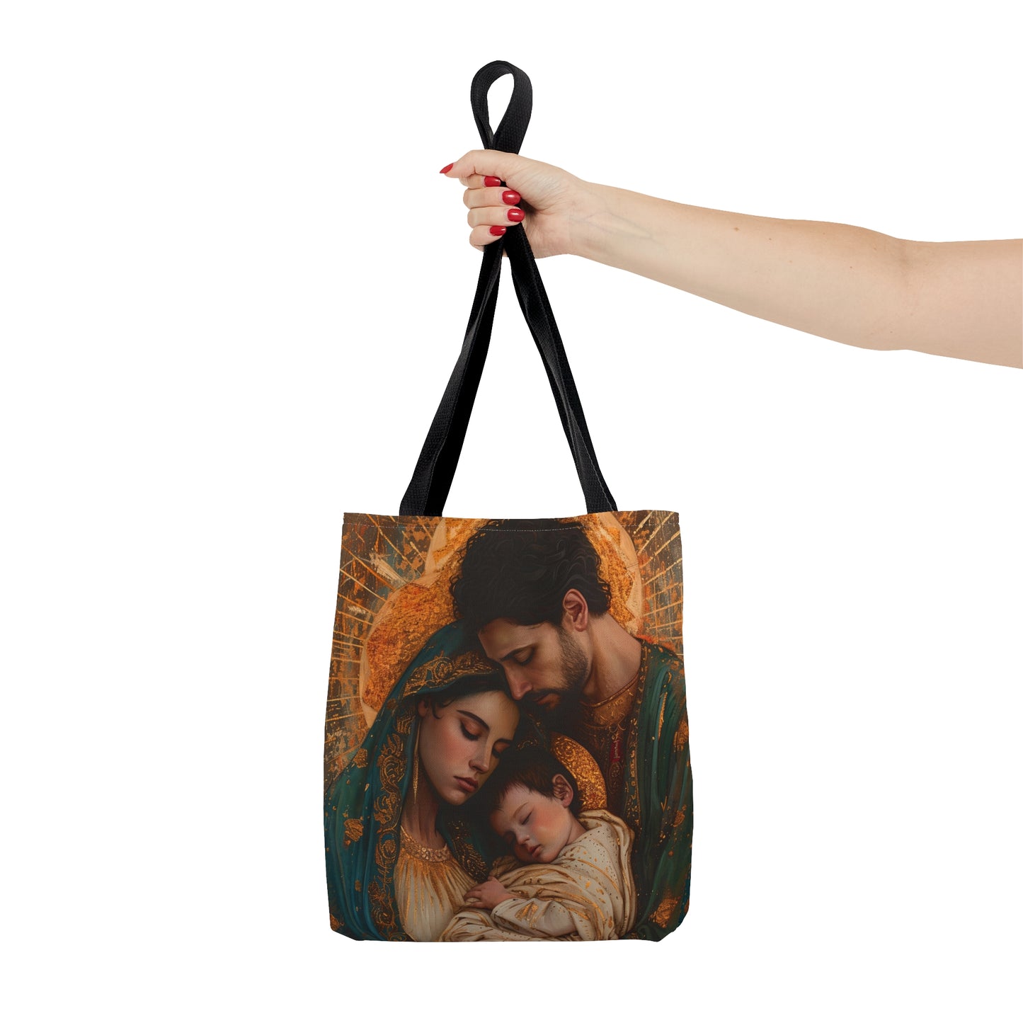Divine Harmony - The Holy Family Tote Bag - Purse - Three sizes - Large Medium Small Art Bag - Catholic faith carry-all purse - Double Sided