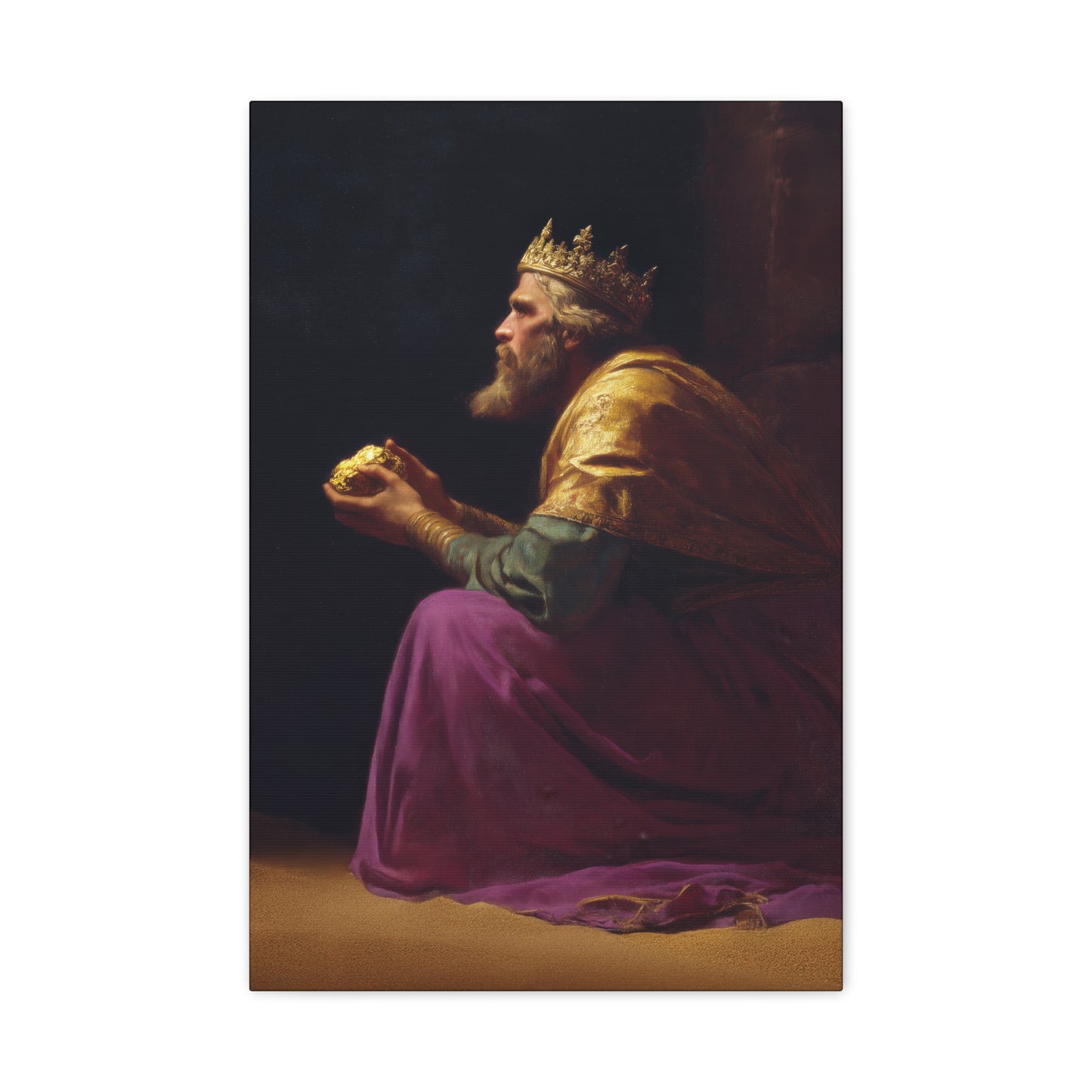 Melchior and the Gift Fit for a King - 3 Wise Men - Gallery Wrapped Canvas - Print - Religious Art for your Home - Catholic