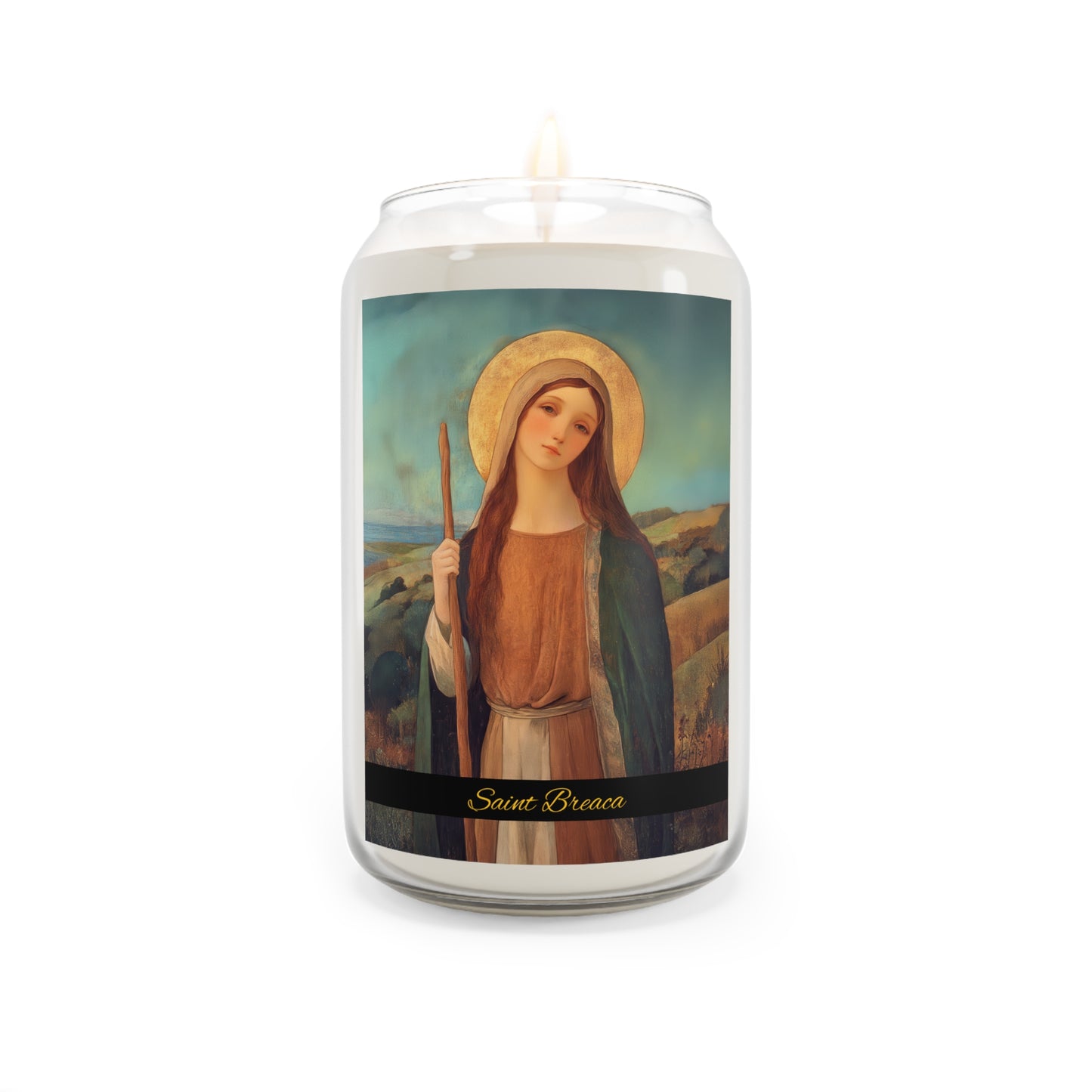 Saint Breage // Saint Breaca - Scented Prayer Candle, 13.75oz - Tall Size - Religious Prayer Candle