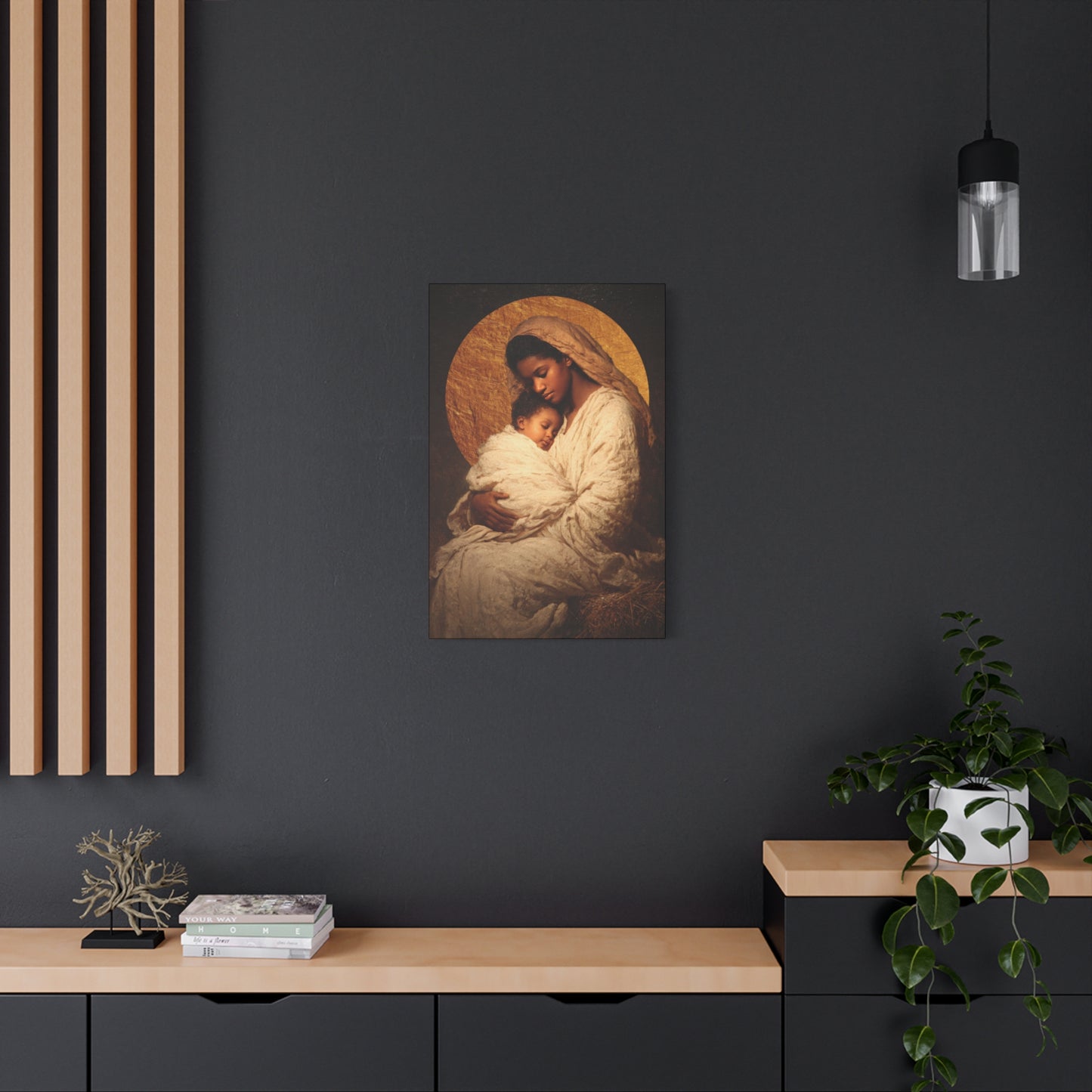 Our Lady of the Manger - Mother Mary and the Christ Child - Gallery Wrapped Canvas - Print - Religious Art for your Home - Catholic