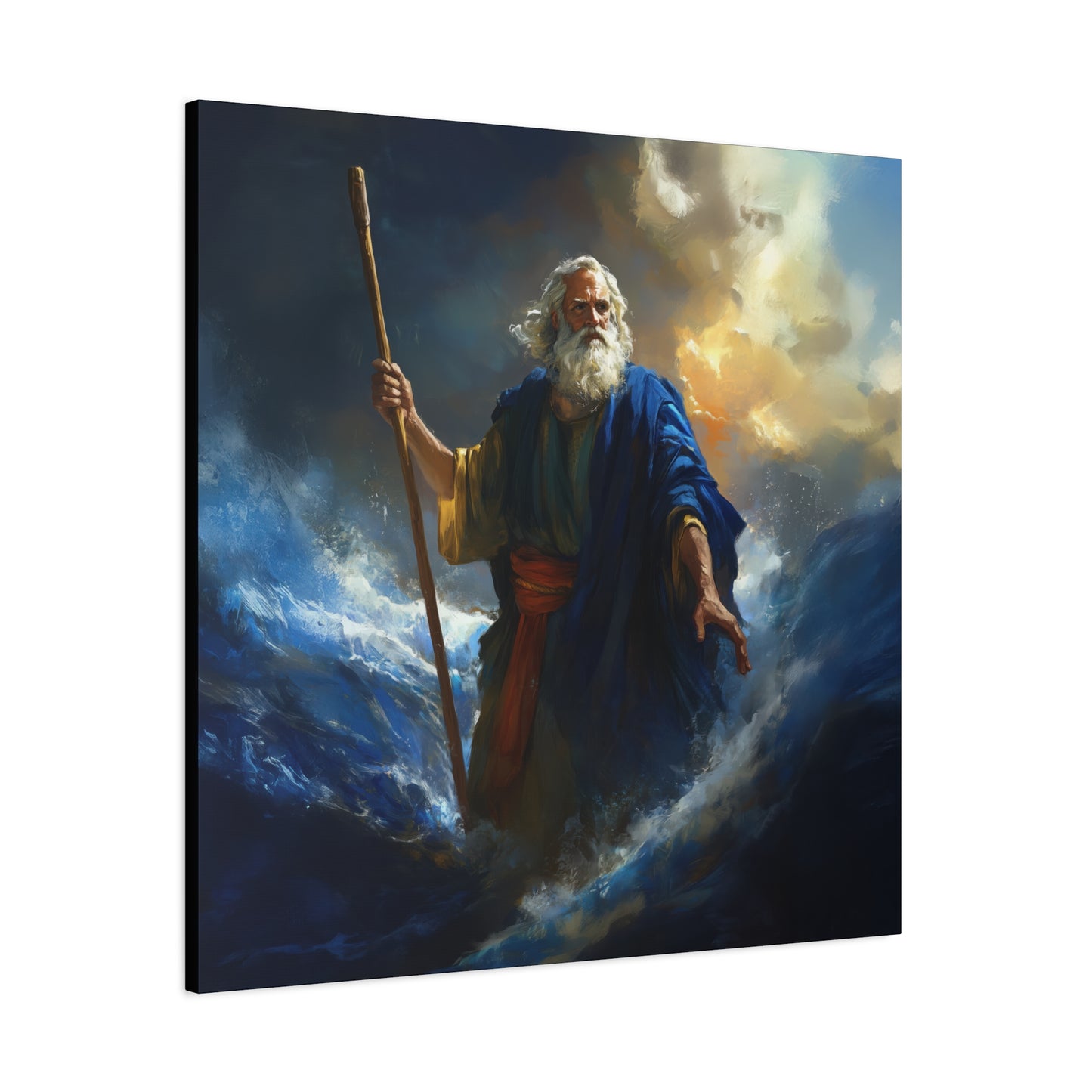 Moses Before the Trembling Sea - Gallery Wrapped Canvas - Print - Religious Art for your Home - Catholic Art