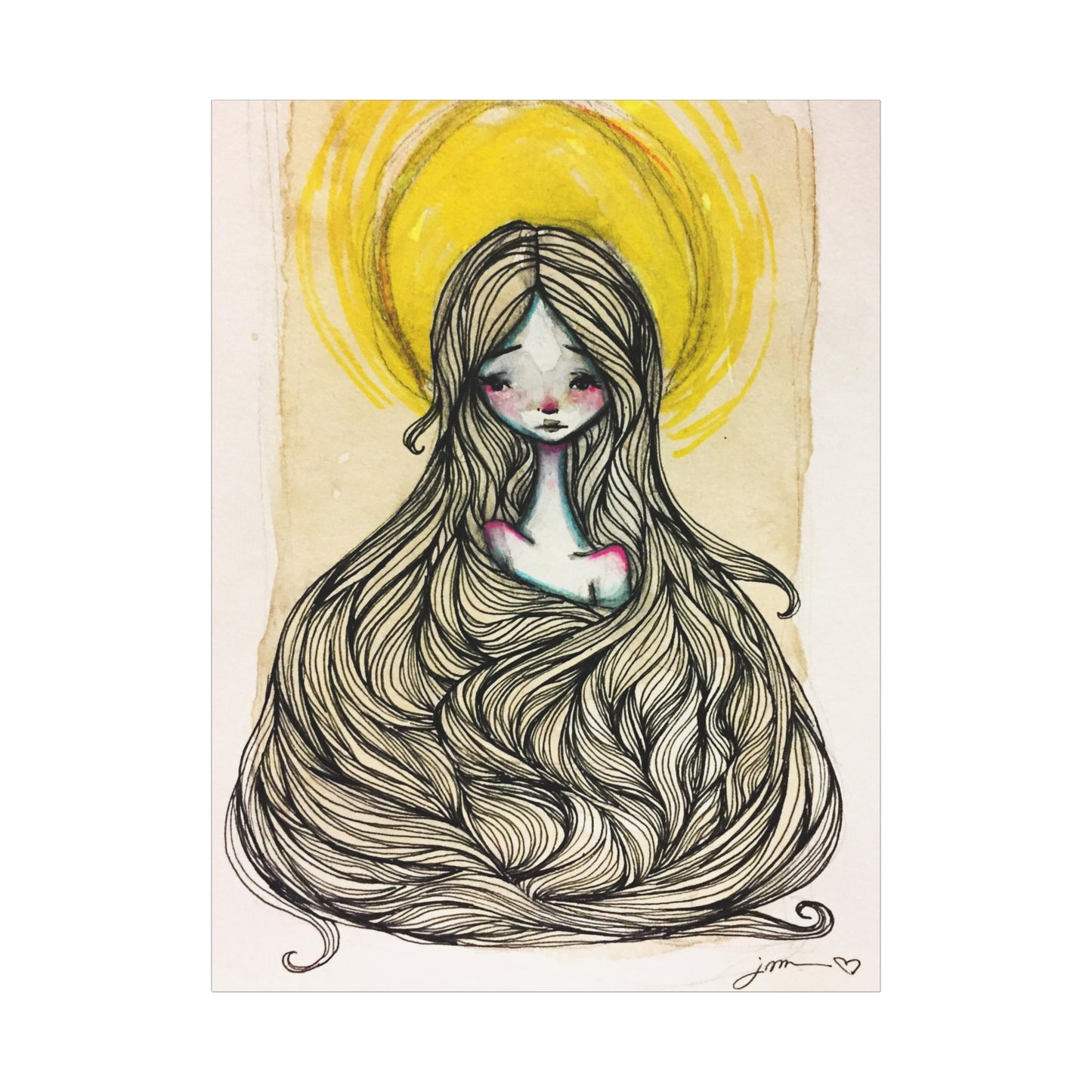 Saint Agatha of Sicily Canvas Print - Hand-Drawn Catholic Art Print | Christian Sacred Wall Art | Sanctified Solocosmo Religious Artwork