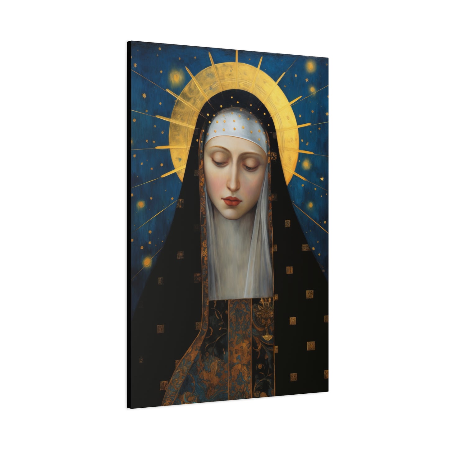 Saint Brigid of Sweden Canvas Print - Multiple Sizes - Catholic Home art - Museum Wrapped Canvas - Sanctified Souls Print