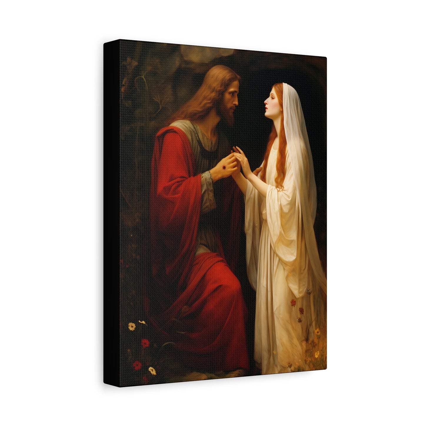 Revelation of Redemption Mary Magdalene and the Risen Christ - Gallery Wrapped Canvas - Sanctified Souls Print - Religious Art for your Home
