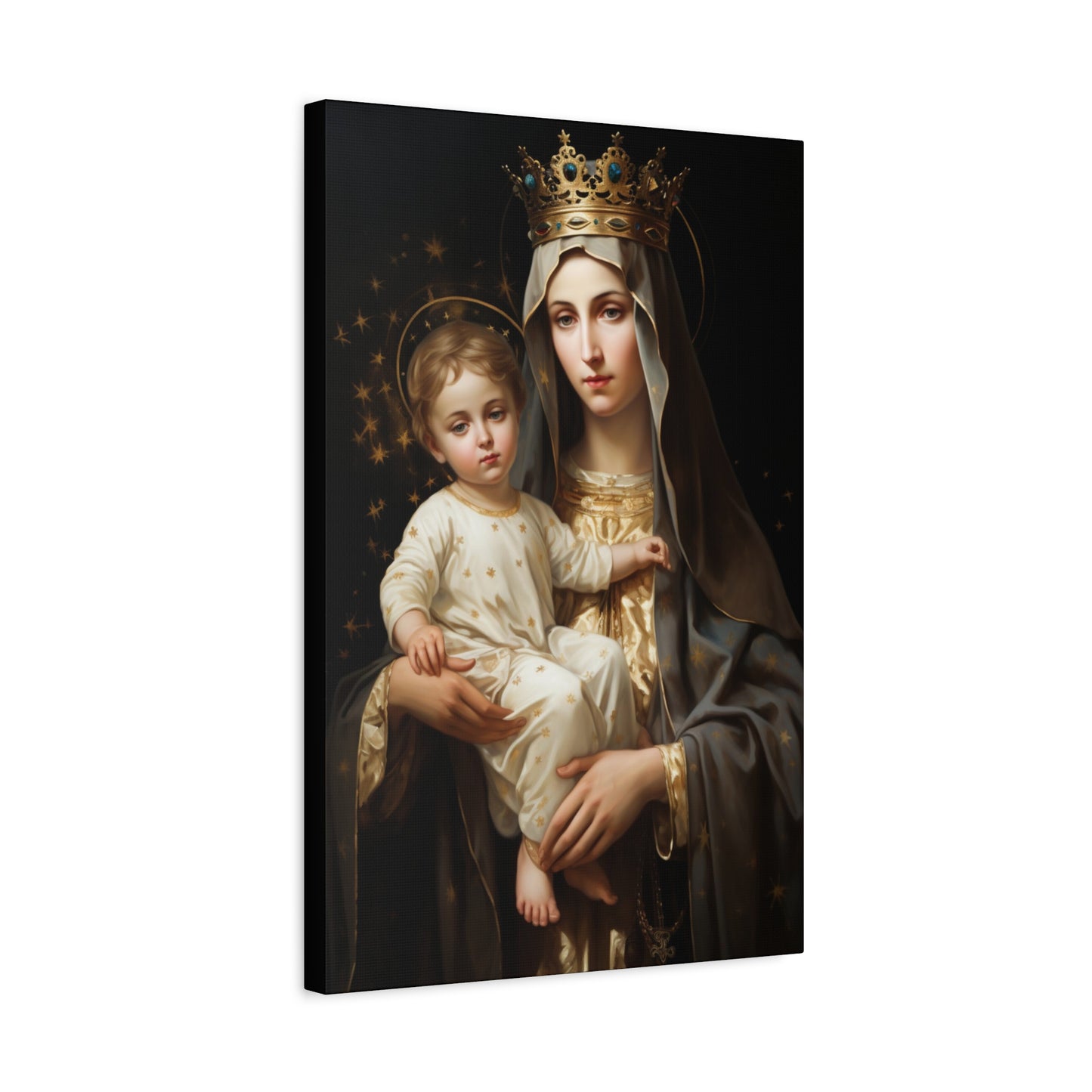 Our Lady of Mount Carmel - Museum Wrapped Canvas - Sanctified Souls Print - Mary the Blessed Virgin