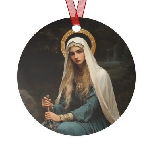 Saint Winifred Metal Ornament - Religious Holiday Christmas Keepsake - Religious Catholic Tree Ornament - Christmas Gift