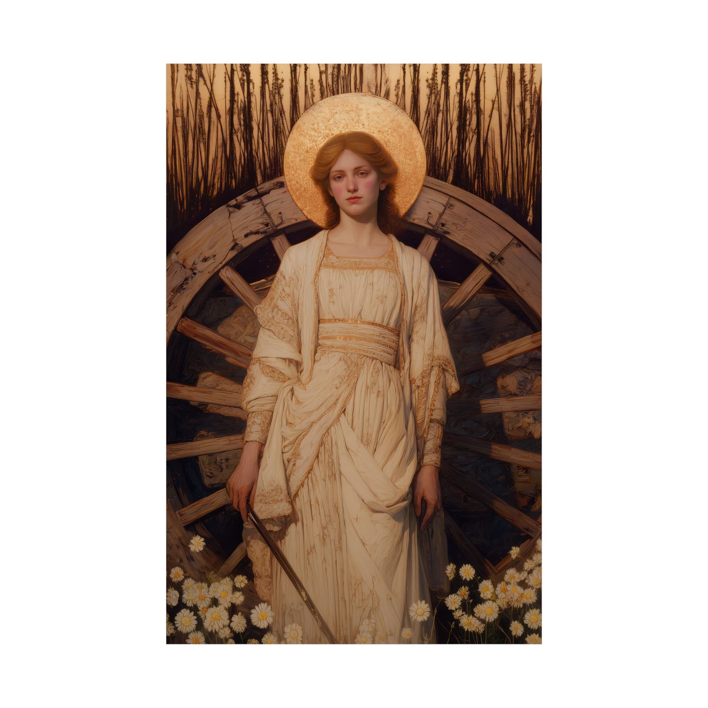 Saint Catherine of Alexandria - Sanctified Souls Print - Multiple Sizes - Premium Posters - Catholic Art - Christian Home Decor Artwork
