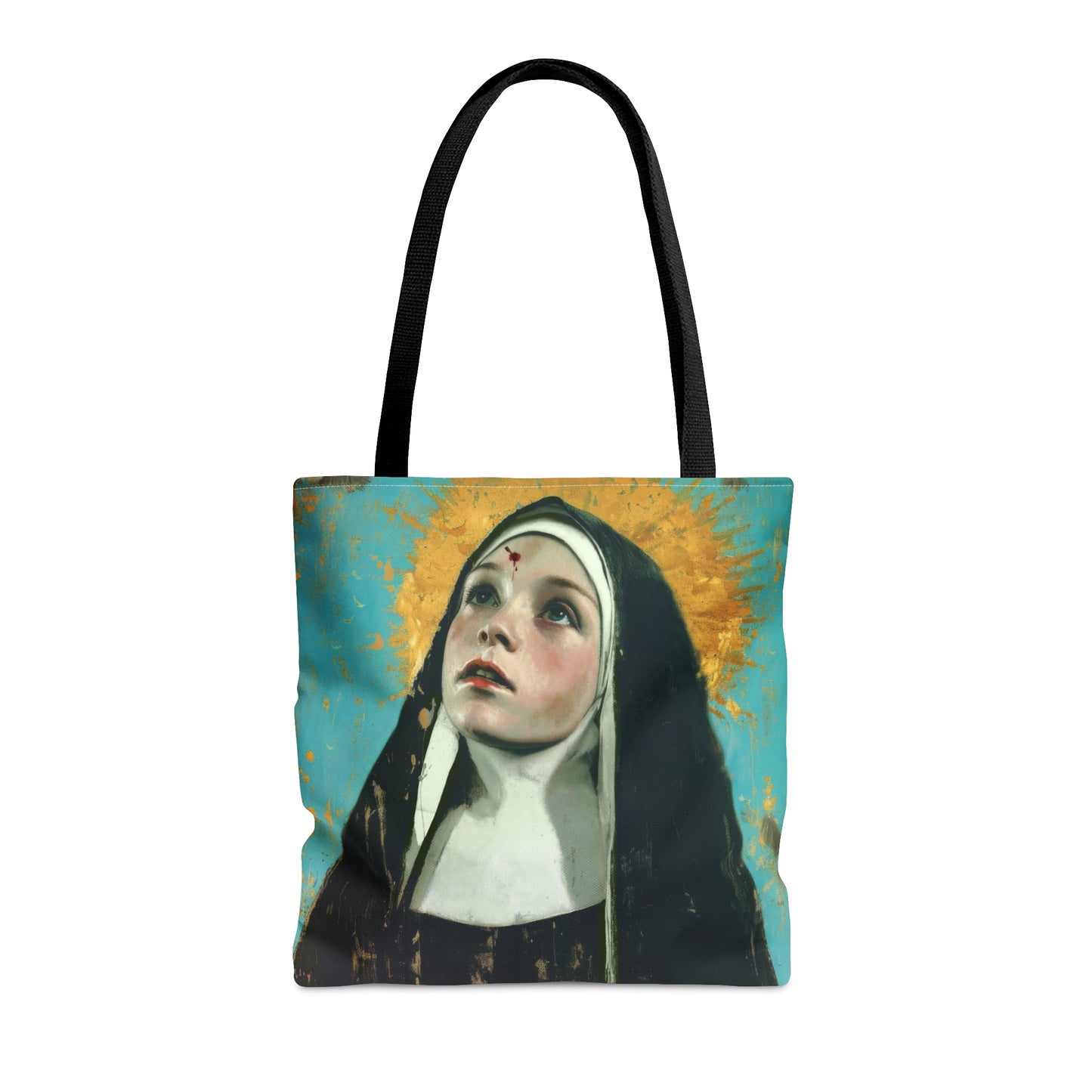 Saint Rita of Cascia Tote Bag - Large Medium Small Faith Art Bag - Catholic Faith Purse - Double Sided - Religious Art Purse