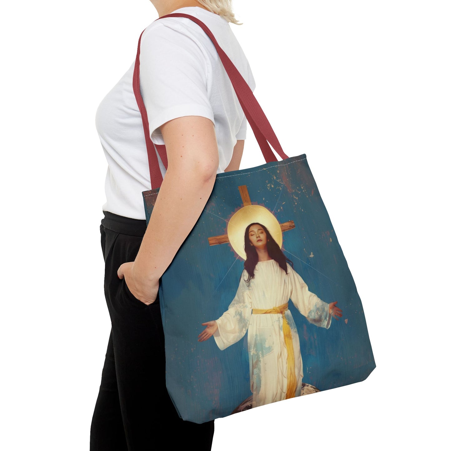 Our Lady of Akita - Mother Mary - Tote Bag - Large Medium Small Faith Art Bag - Re-usable Tote Purse - Double Sided
