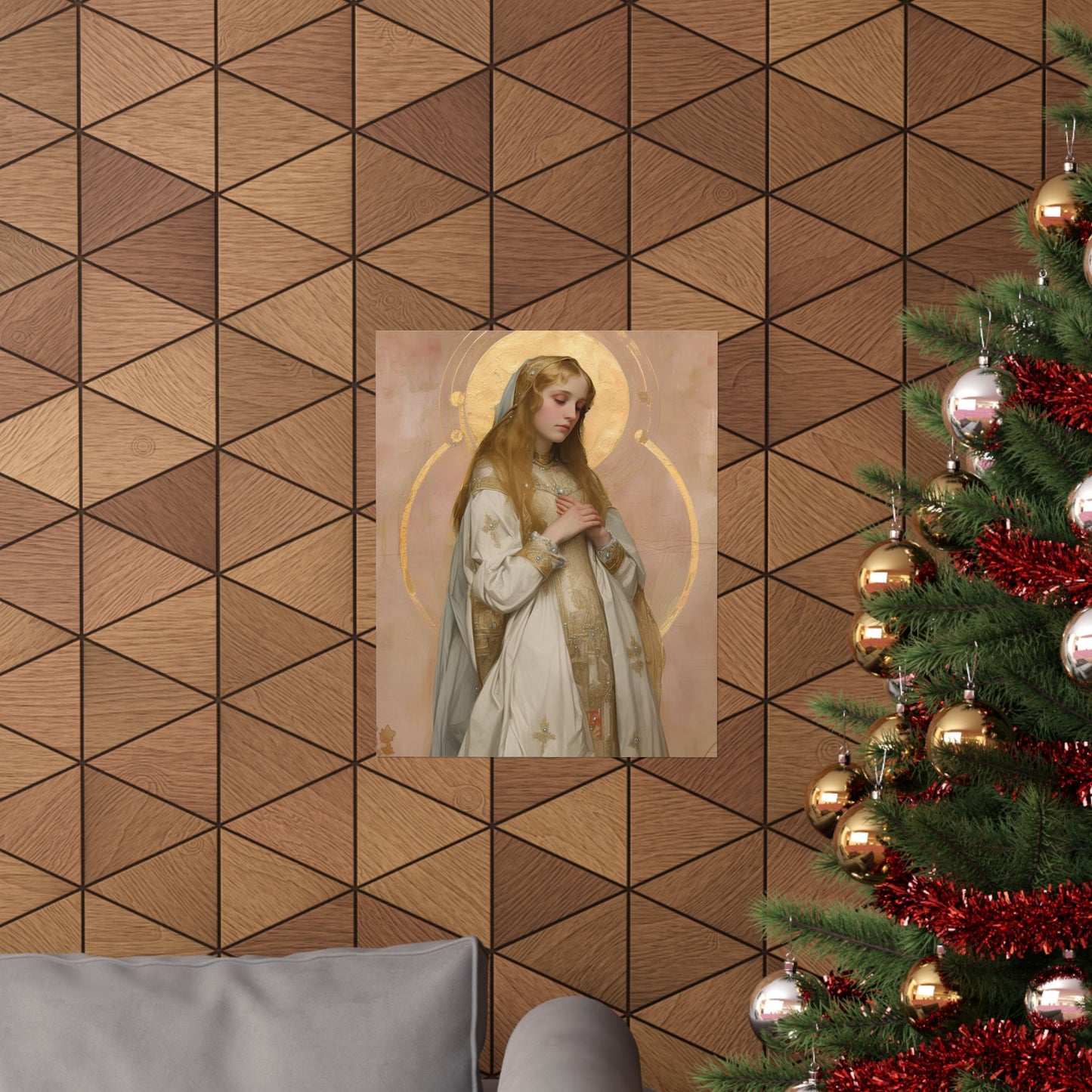 Saint Waldetrudis / Waltrude or Waudru - Sanctified Souls Print - Multiple Sizes - Premium Matte Vertical Posters - Catholic Saint Art