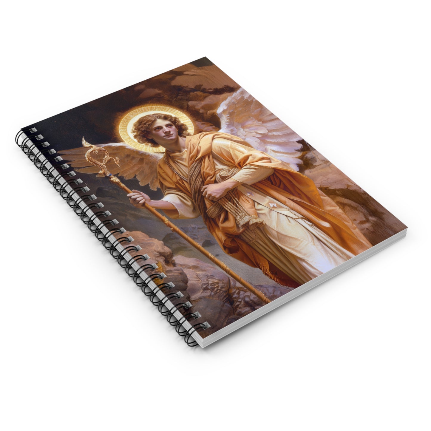 Saint Raphael the Archangel - Sanctified Souls Art - Religious Based Notebook - Spiral Notebook