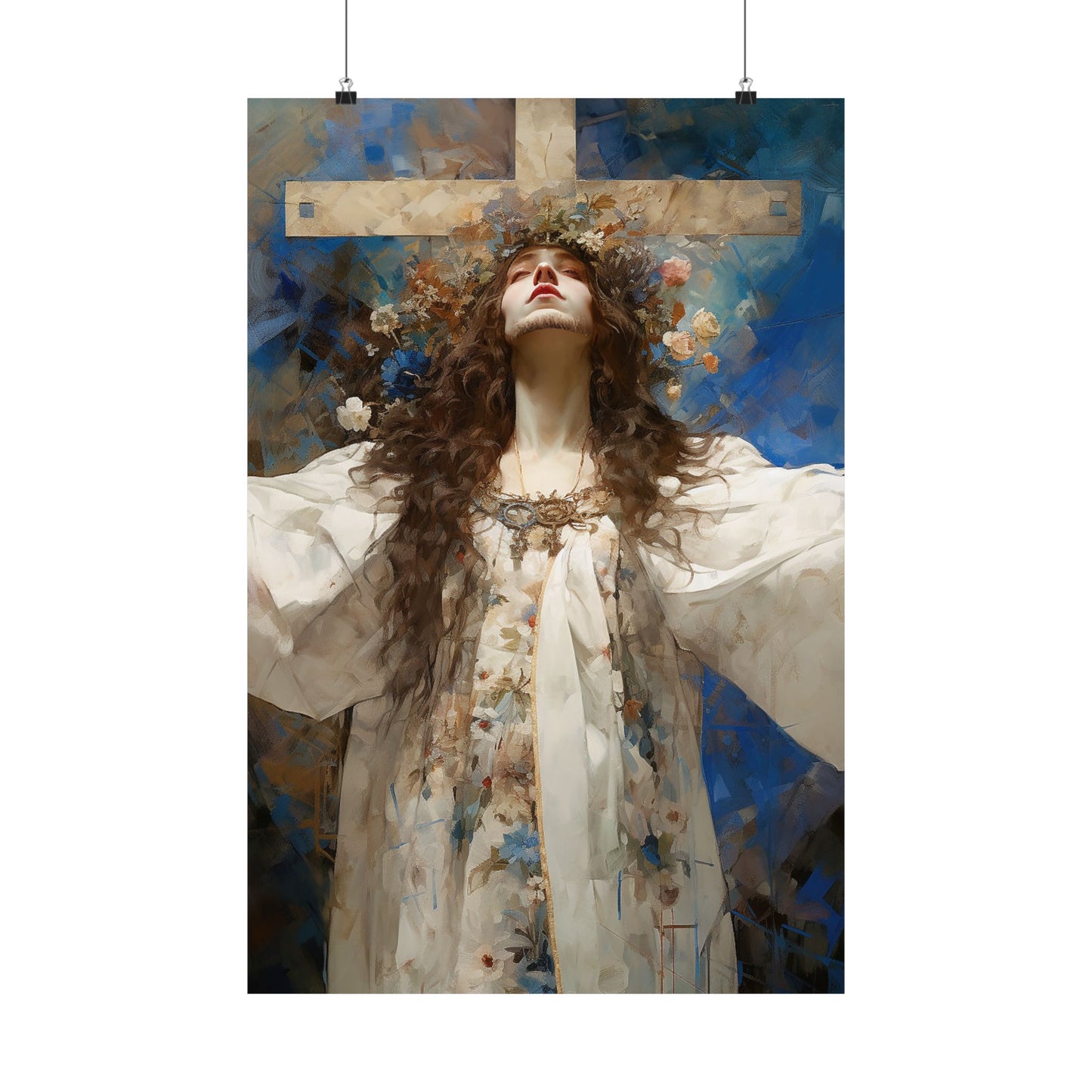 Saint Wilgefortis - Sanctified Souls Print - Multiple Sizes - Premium Matte Vertical Posters - The Bearded Virgin Martyr