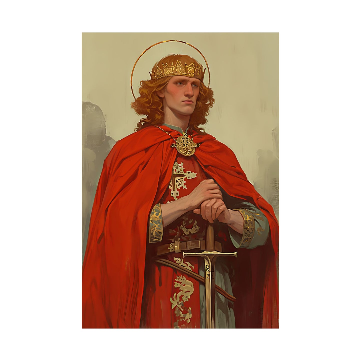 Saint Edward the Martyr - Sanctified Souls Print - Multiple Sizes - Premium Matte Vertical Posters - Catholic Saint Art - Home Decor