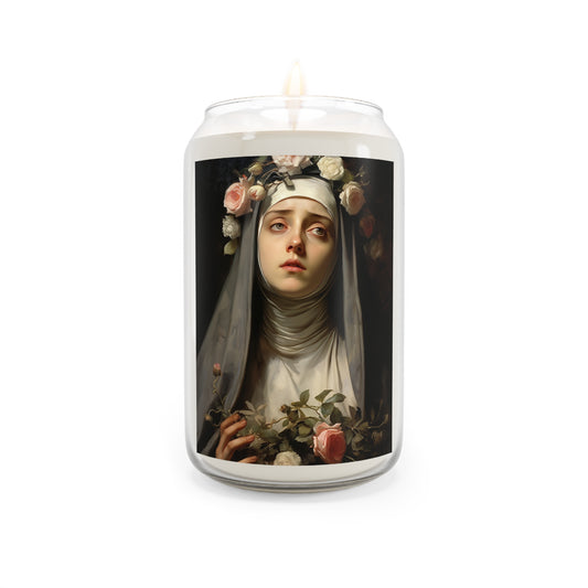 Saint Rose of Lima - Scented Prayer Candle, 13.75oz - Tall Size - Religious Prayer Candle - Catholic Art - Religious Gift - Fine Art