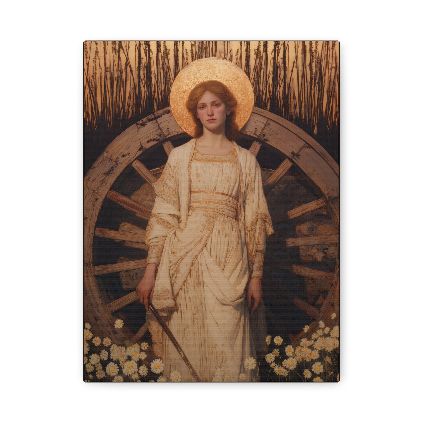 Saint Catherine of Alexandria -  Museum Wrapped Canvas - Sanctified Souls Print - Religious Art for your Home - Catholic Patron Saint Art