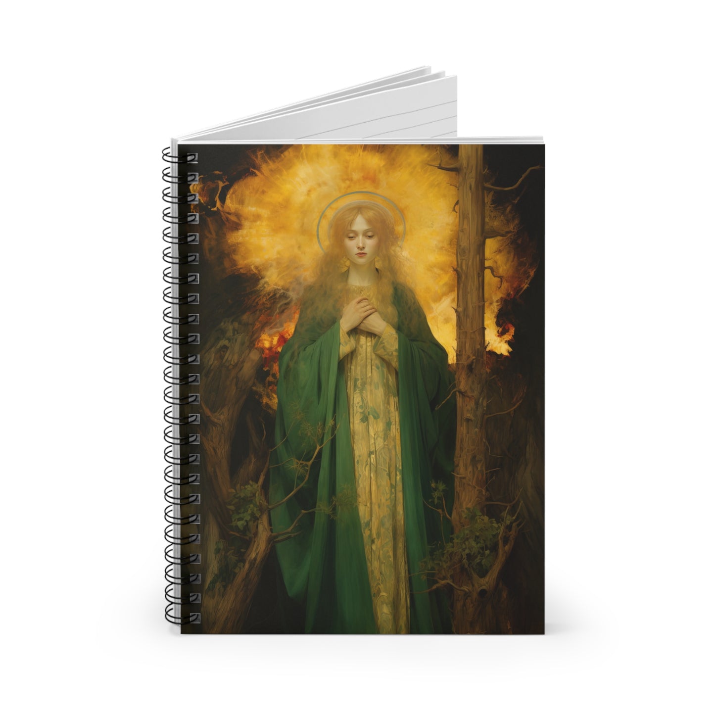 Saint Afra Journal - Sanctified Souls Art - Religious Based Notebook - Spiral Notebook - Ruled Line