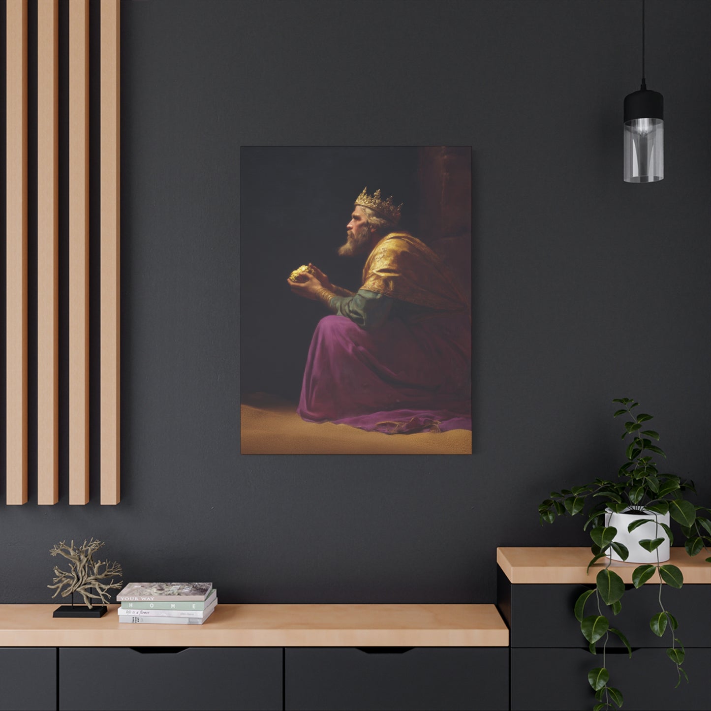 Melchior and the Gift Fit for a King - 3 Wise Men - Gallery Wrapped Canvas - Print - Religious Art for your Home - Catholic
