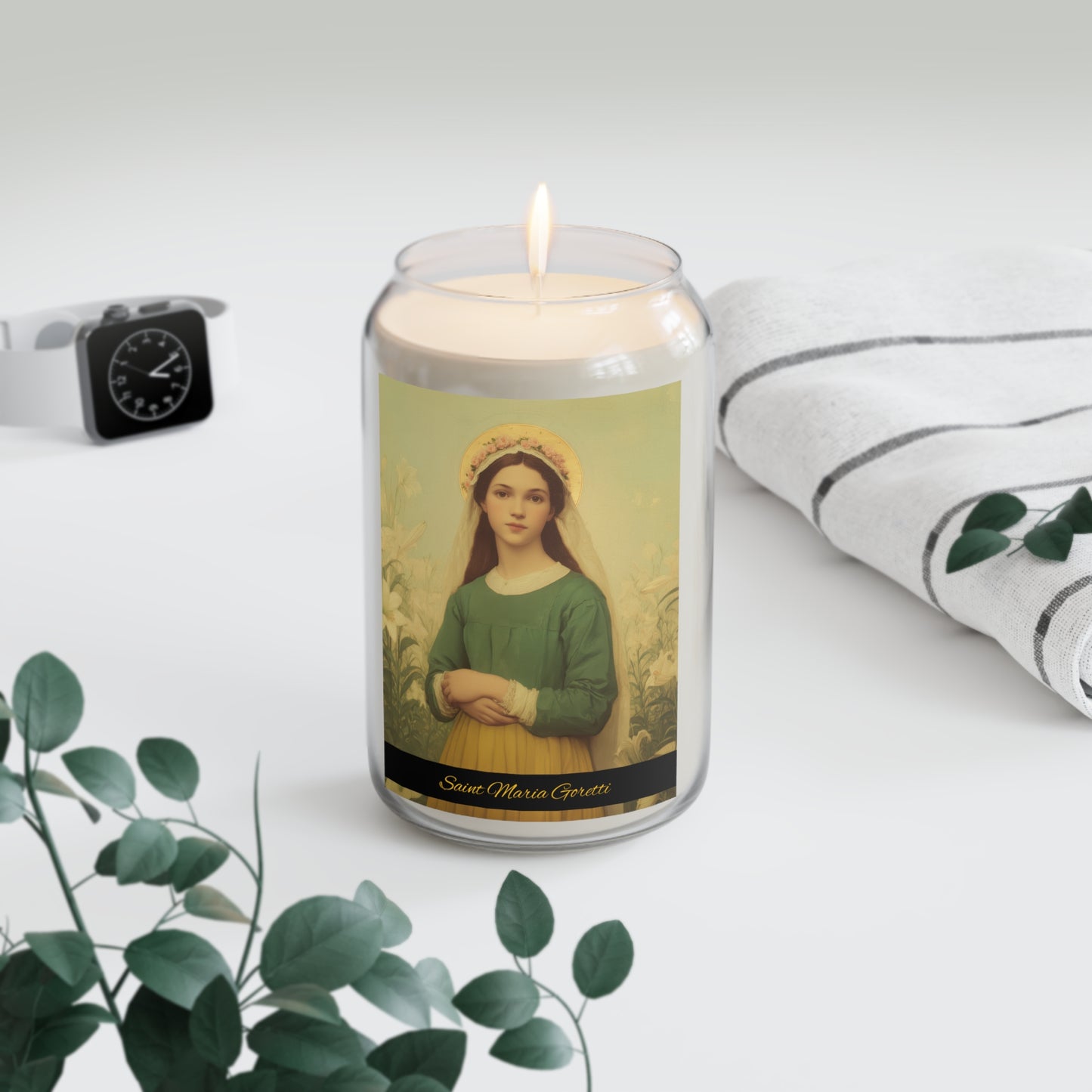 Saint Maria Goretti - Scented Prayer Candle, 13.75oz -  Candle - Catholic Art - prayer room Scented Candle - Religious Saint