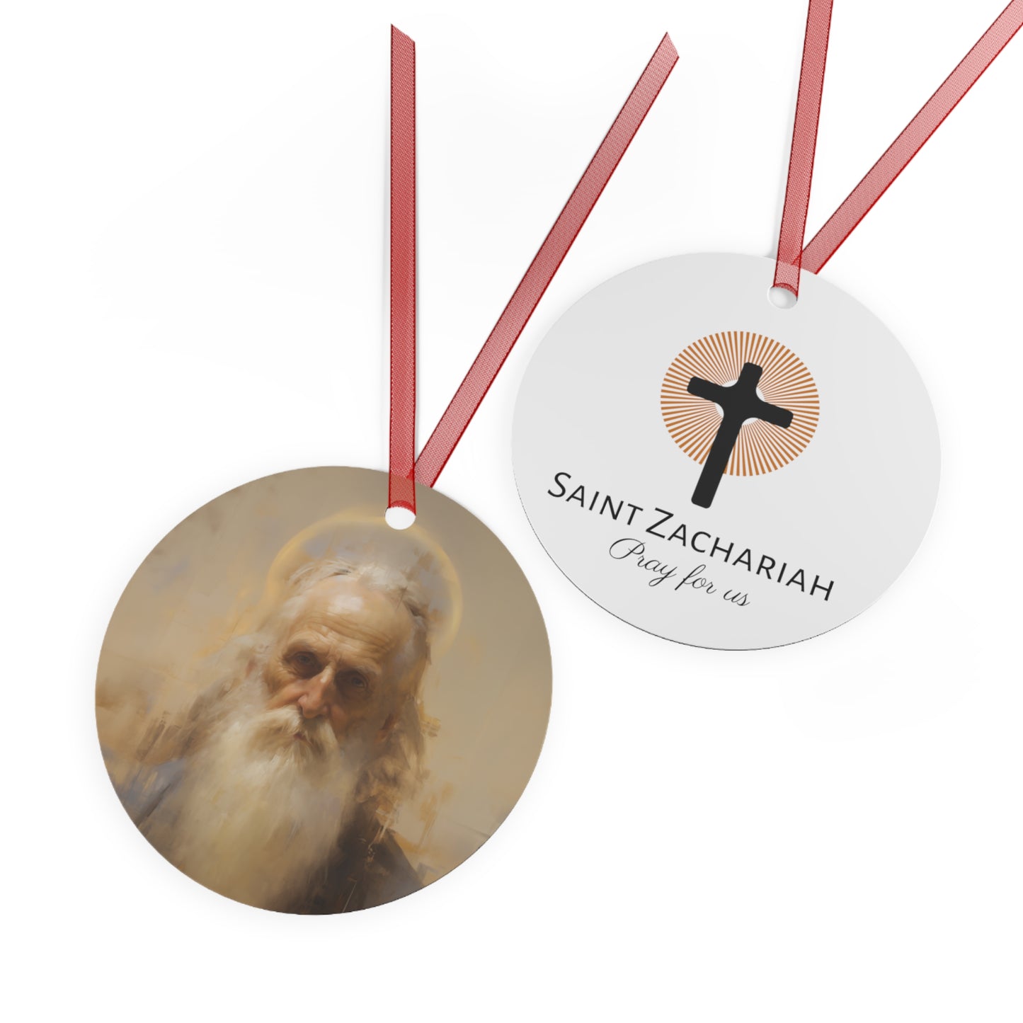 Saint Zachariah Metal Ornament - Religious Holiday Christmas Keepsake - Religious Catholic Tree Ornament - Christmas Gift