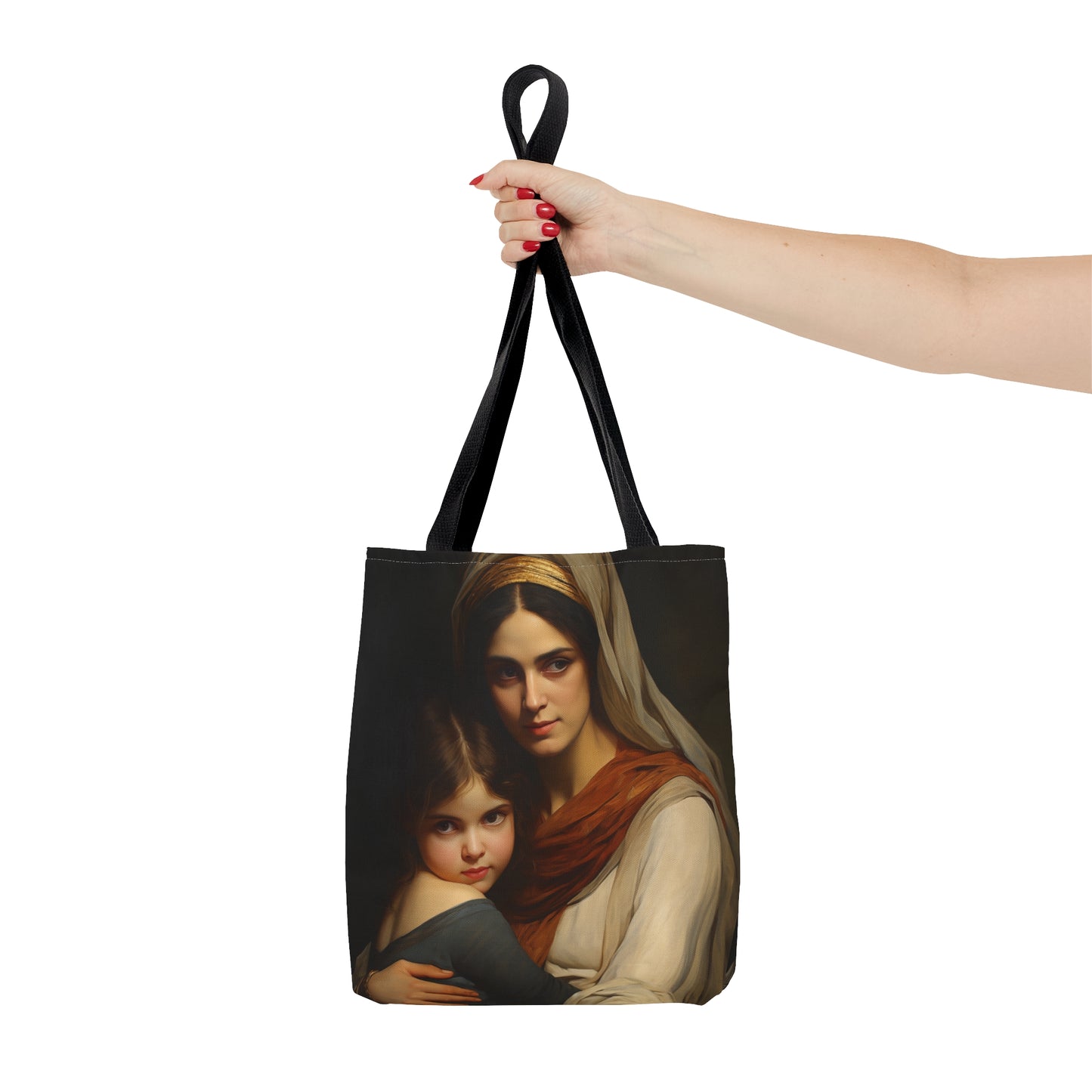 Saint Anne and Young Mother Mary Tote Bag - Large Medium Small Faith Art Bag - Re usable Tote Purse - Double Sided - Catholic Art Bag