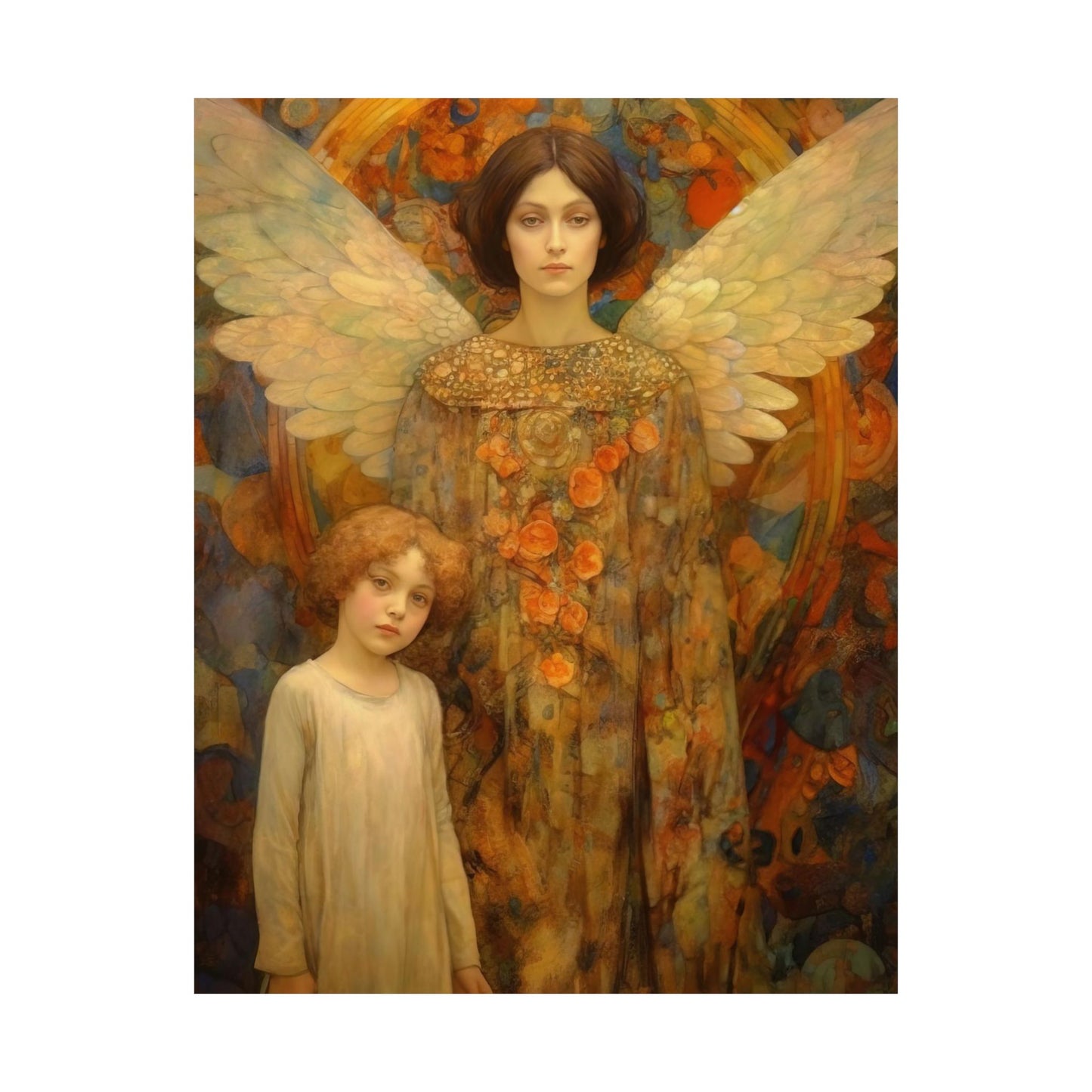 Heaven's Guardians - Sanctified Souls Print - Multiple Sizes - Premium Matte Vertical Poster - Guardian Angel