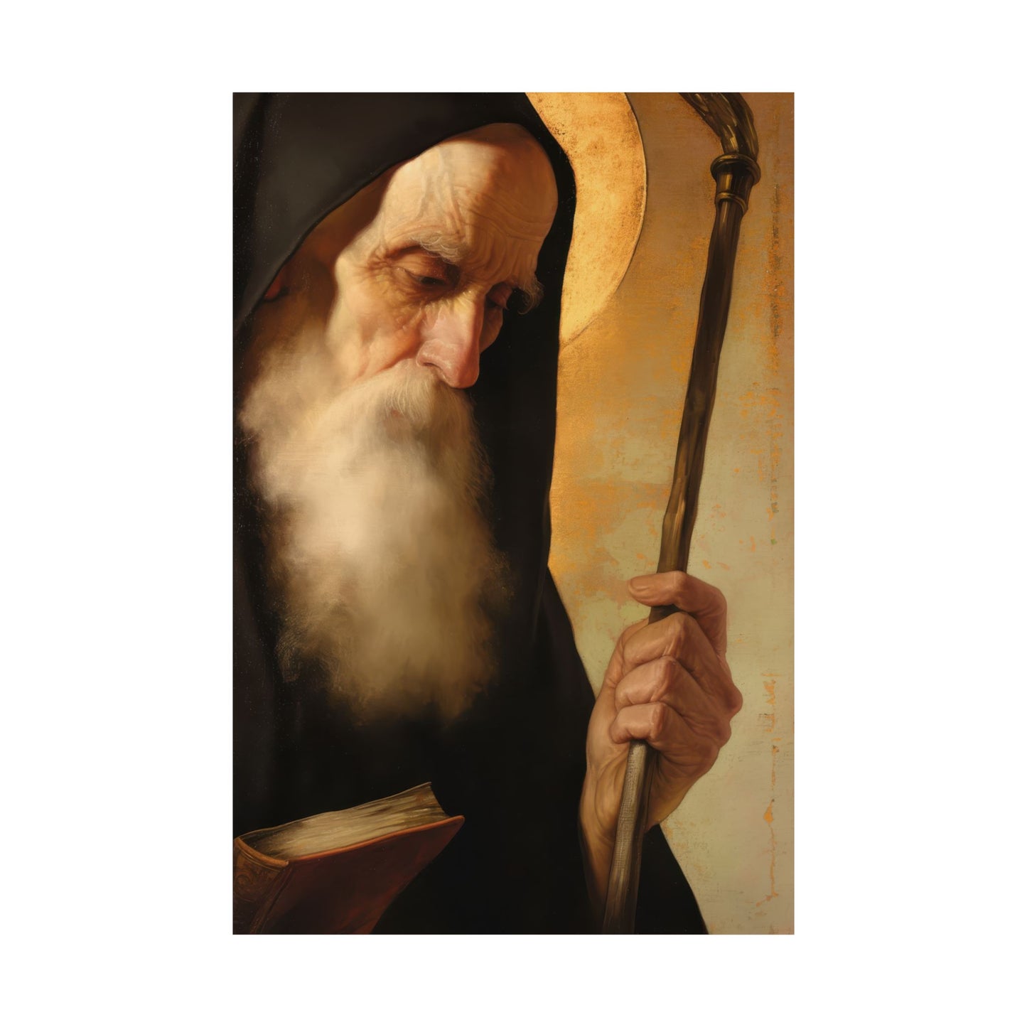 Saint Benedict  - Sanctified Souls Print - Multiple Sizes - Premium Posters - Catholic Art - Christian Home Decor Artwork
