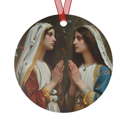 Saints Emiliana and Trasilla Ornament - Religious Holiday Christmas Ornament and Keepsake - Double sided Keepsake Religious Ornament