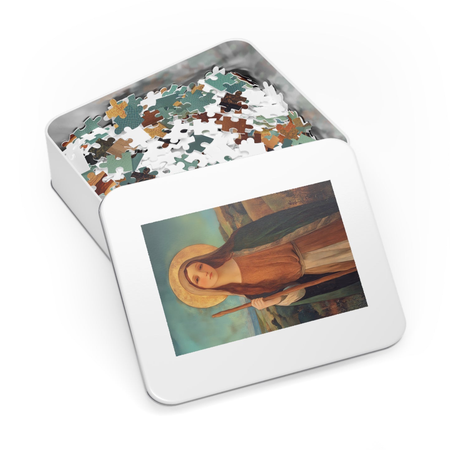 Saint Breage // Saint Breaca - Puzzle & Keepsake Tin - Religious Jigsaw Puzzle (30, 110, 252, 500,1000-Piece)