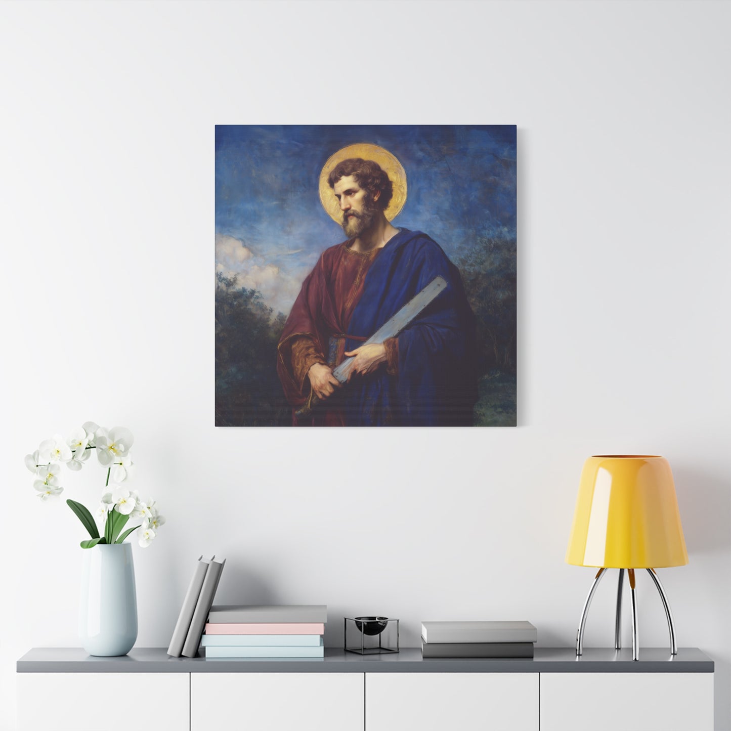 Saint Simon the Apostle  - Gallery Wrapped Canvas - Print - Religious Art for your Home - Catholic Art