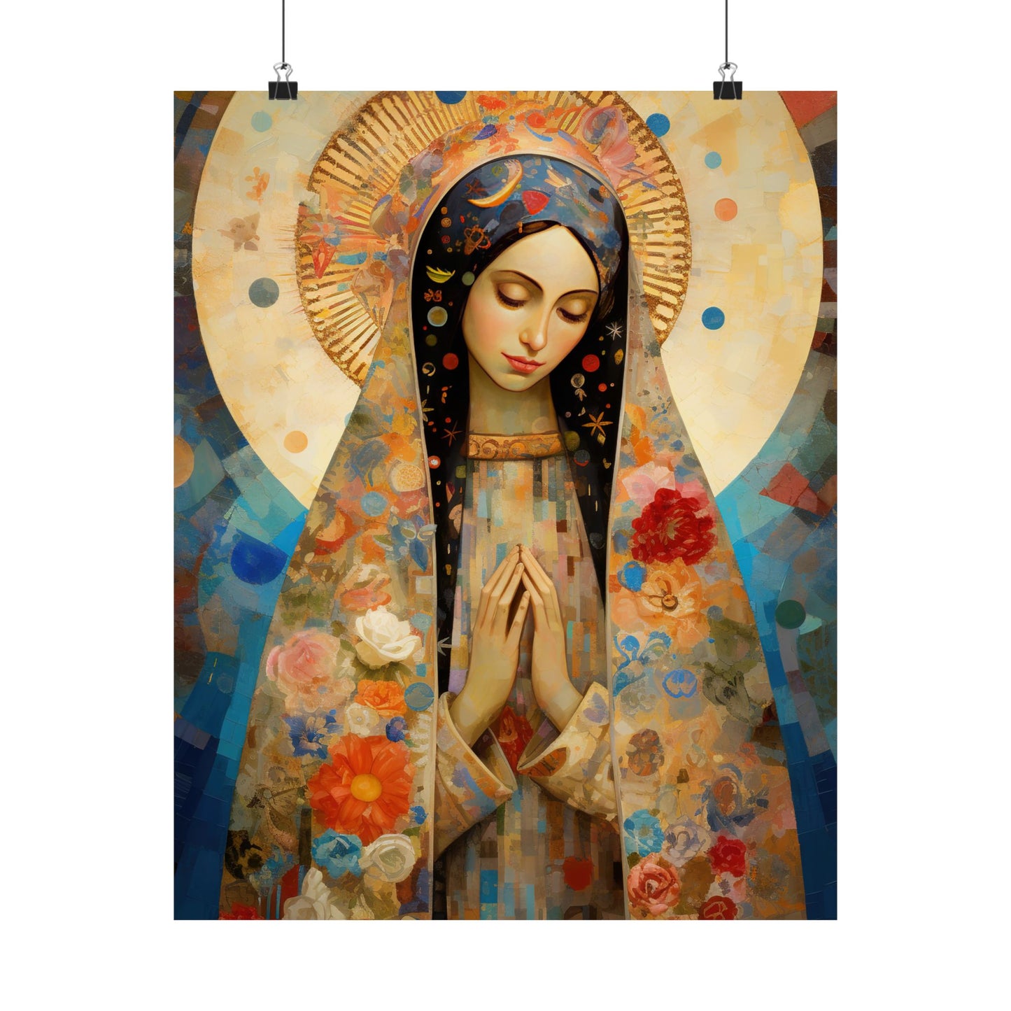Lady of Guadalupe Icon of Love - Sanctified Souls Print - Multiple Sizes - Premium Matte Vertical Posters
