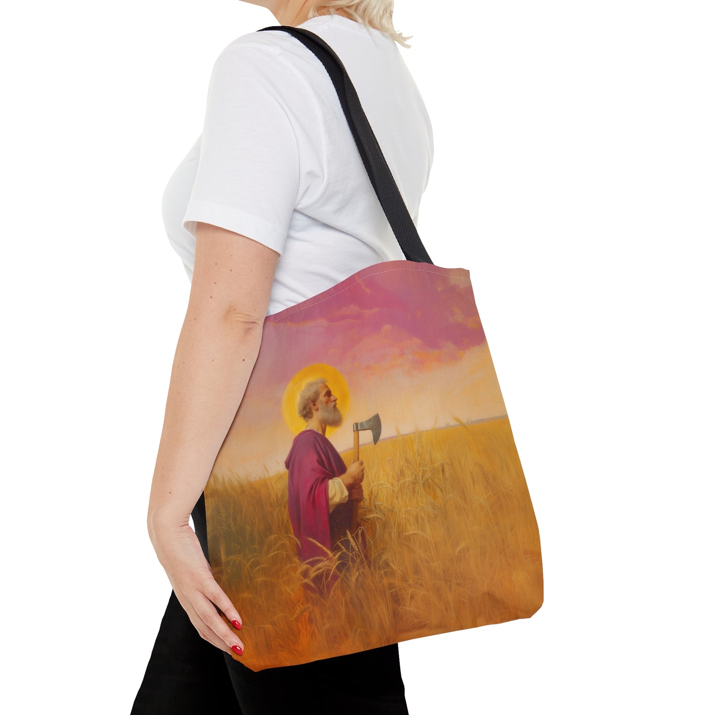 Saint Matthias - Tote Bag - Large Medium Small Faith Art Bag - Bible Study Faith Purse - Double Sided