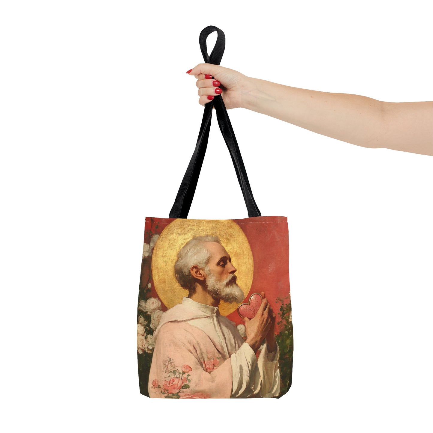 Saint Valentine - Tote Bag - Large Medium Small Faith Art Bag - Bible Study Faith Purse - Double Sided Prayer Tote