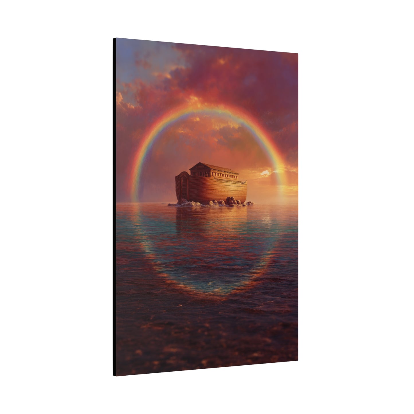 Sheltered Beneath the Covenant Sky - Noah's Ark - Gallery Wrapped Canvas - Print - Religious Art for your Home - Catholic