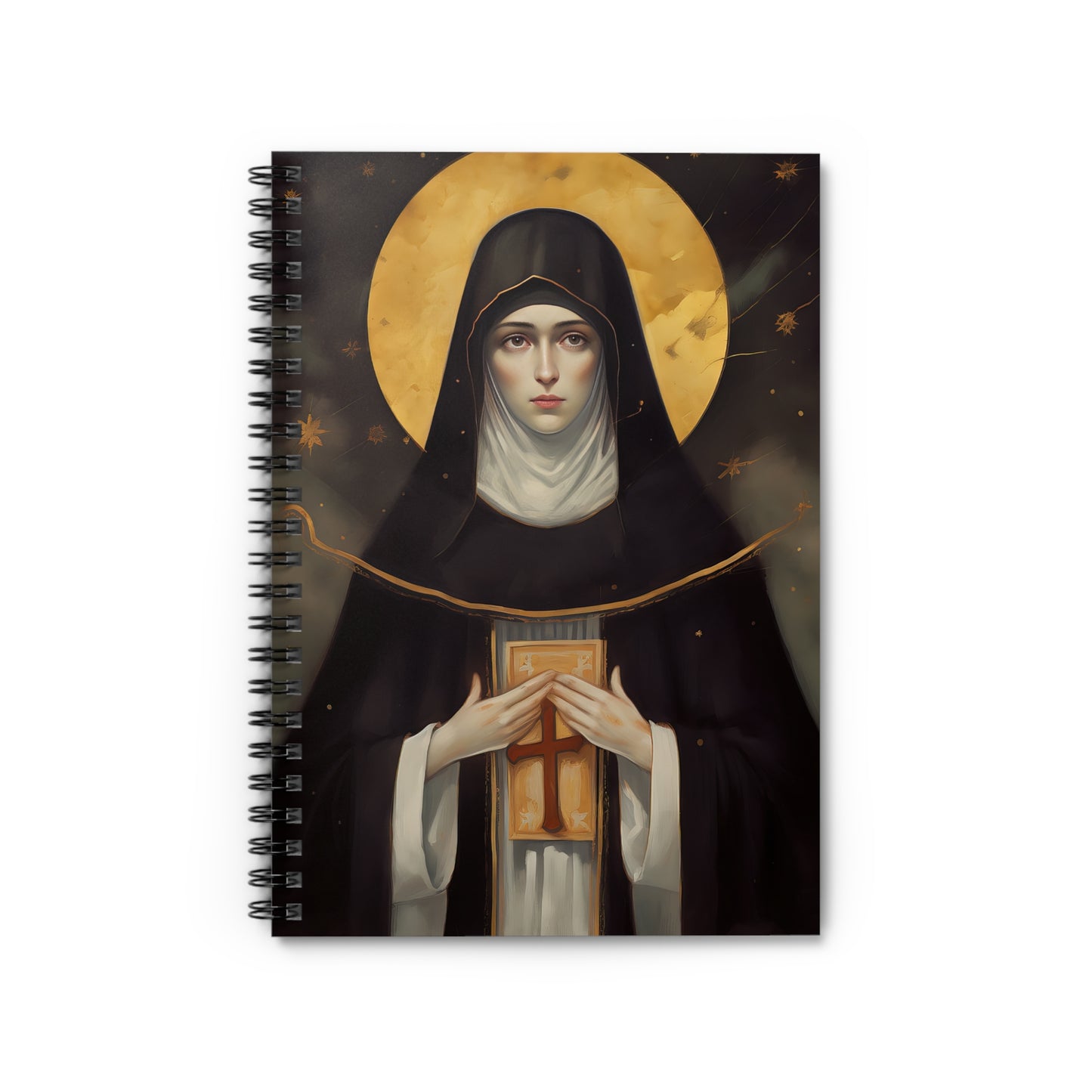 Saint Scholastica Journal - Sanctified Souls Art - Religious Based Notebook - Spiral Notebook - Ruled Line