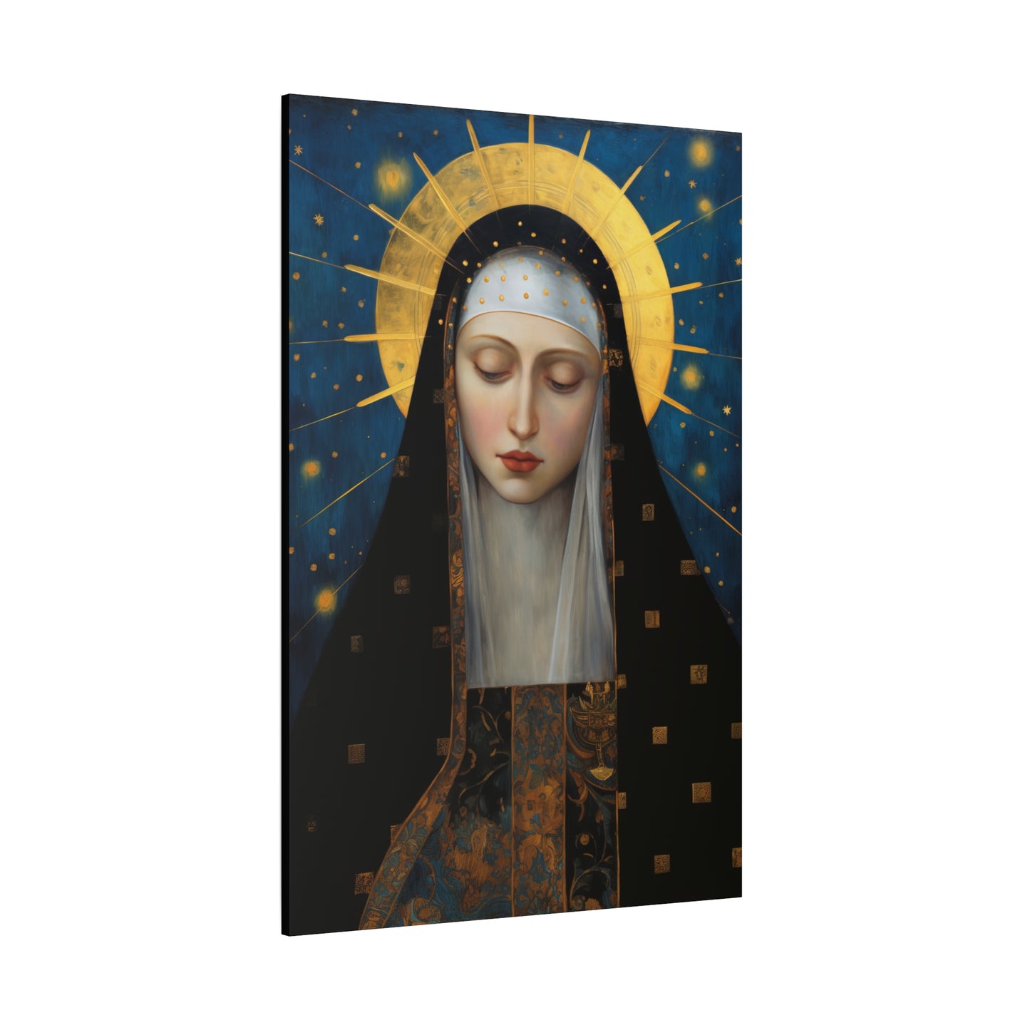 Saint Brigid of Sweden Canvas Print - Multiple Sizes - Catholic Home art - Museum Wrapped Canvas - Sanctified Souls Print
