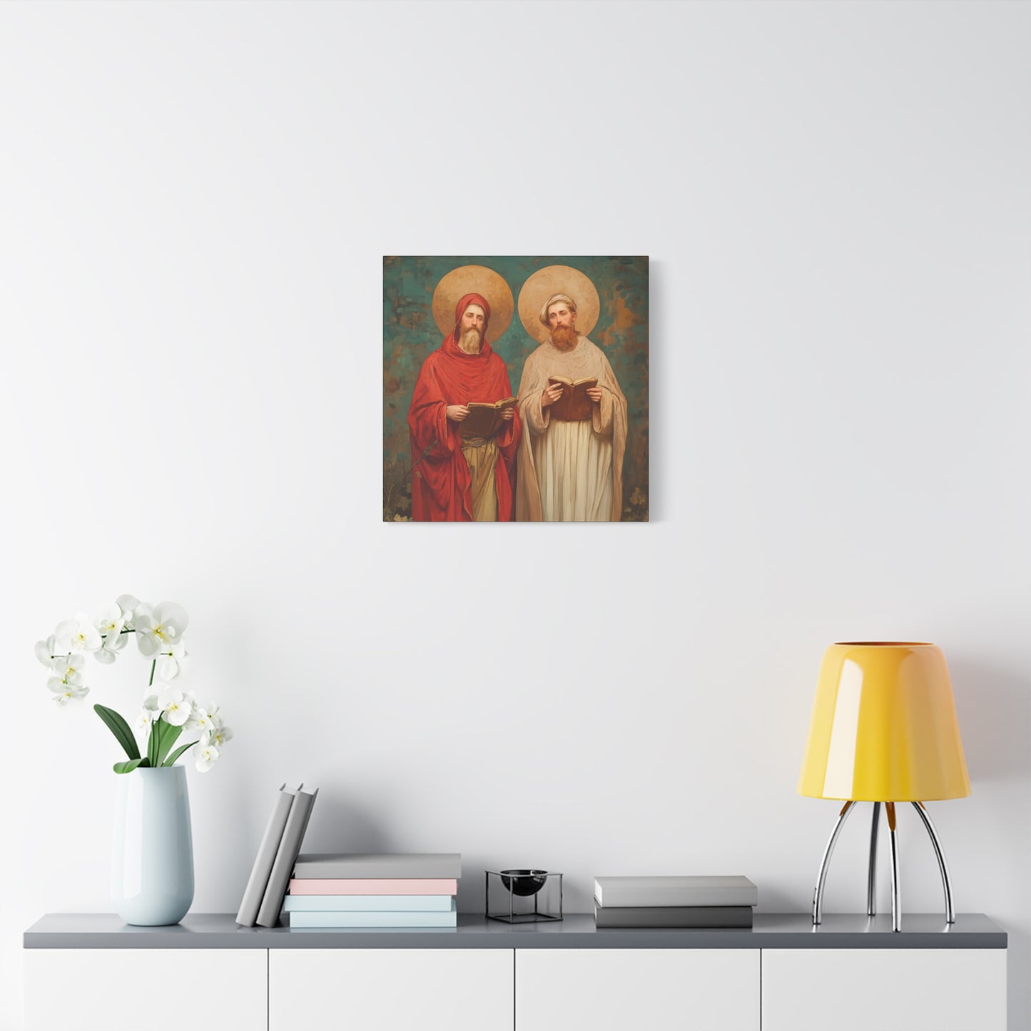 Saints Cosmas and Damian - Multiple Sizes - Catholic Home art - Museum Wrapped Canvas - Sanctified Souls Print - Catholic Martyr Art