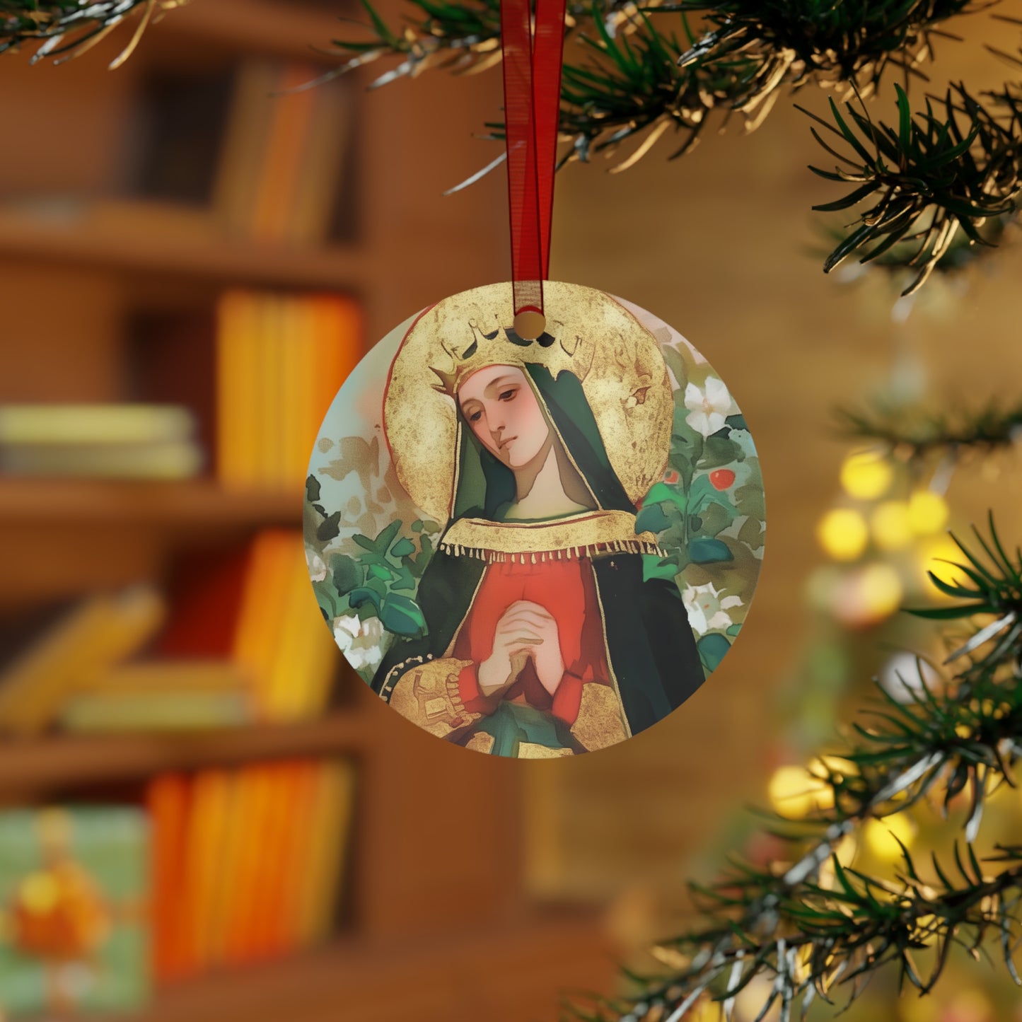 Saint Matilda of Germany Metal Ornament - Religious Holiday Christmas Ornament and Keepsake - Prayer Ornament