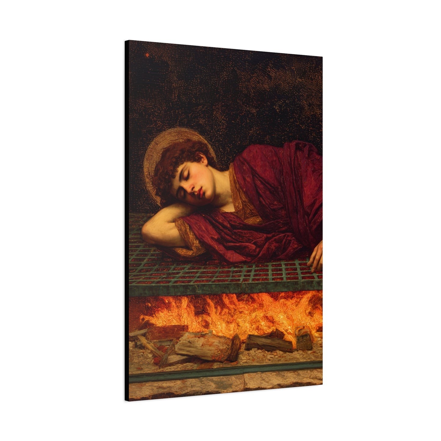 Saint Lawrence -  Museum Wrapped Canvas - Sanctified Souls Print - Religious Art for your Home - Catholic Patron Saint Art