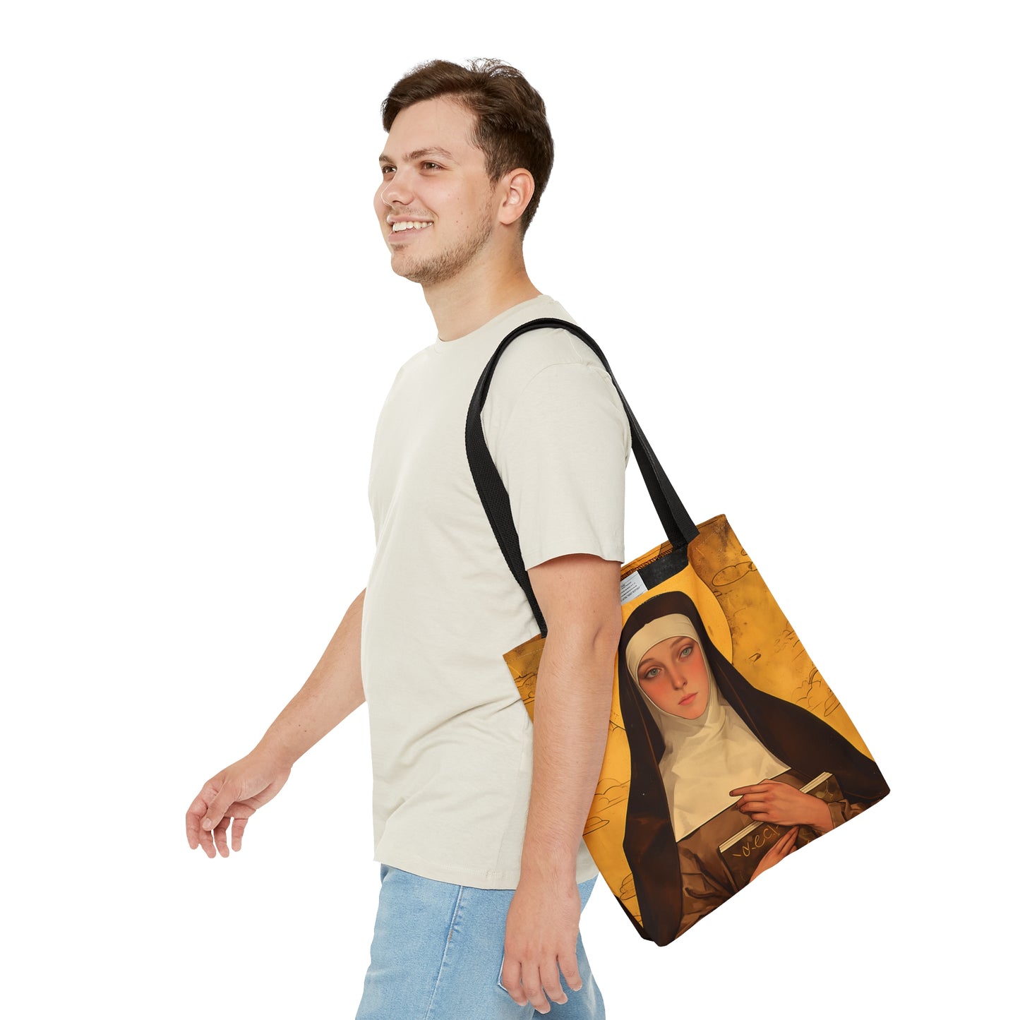 Saint Catherine of Bologna Tote Bag - Large Medium Small Faith Art Bag - Catholic Faith Purse - Religious Carry All Reusable Tote Bag
