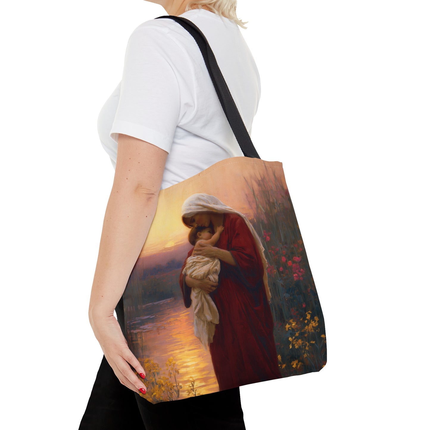 Saint Elizabeth, Mother to John the Baptist Tote Bag - Large Medium Small Faith Art Bag - Catholic Faith Purse - Double Sided