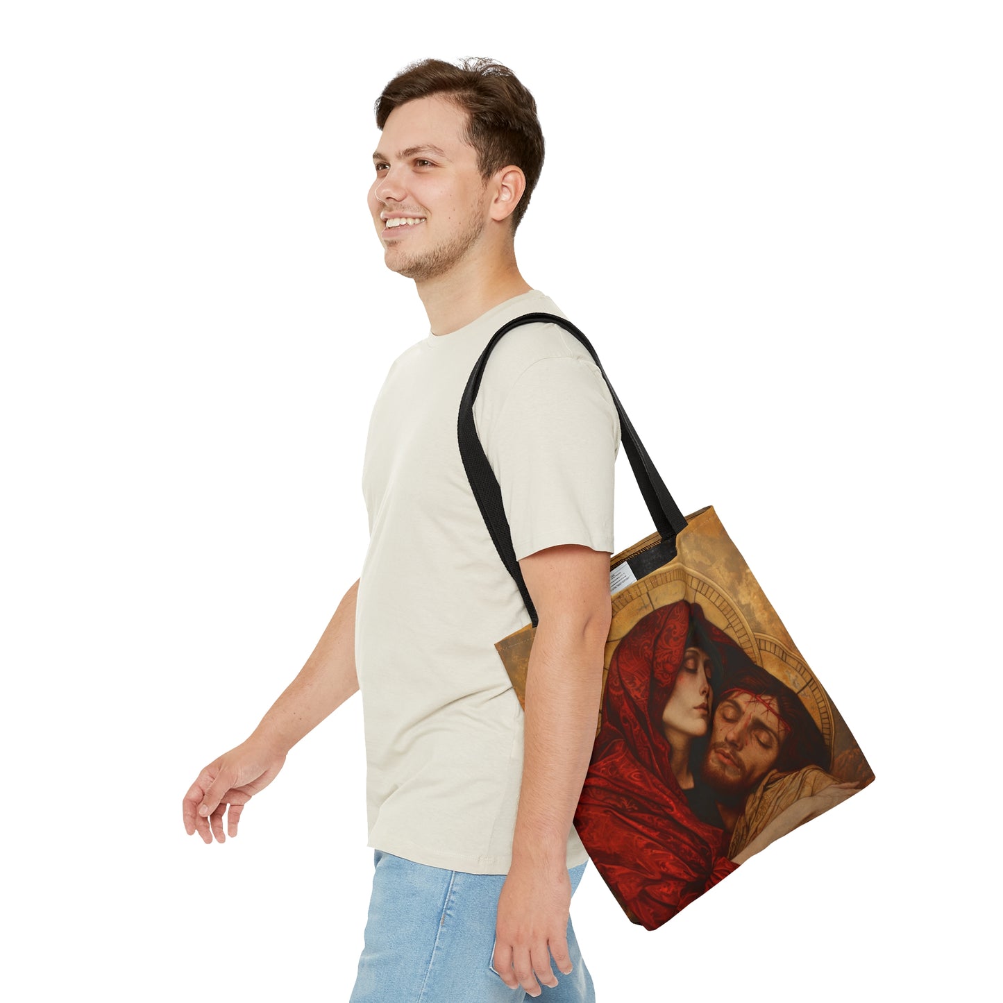 Eternal Sorrow - Mary's Mourning Beneath the Cross Tote Bag - Large Medium Small Faith Art Bag - Catholic Faith Purse - Religious