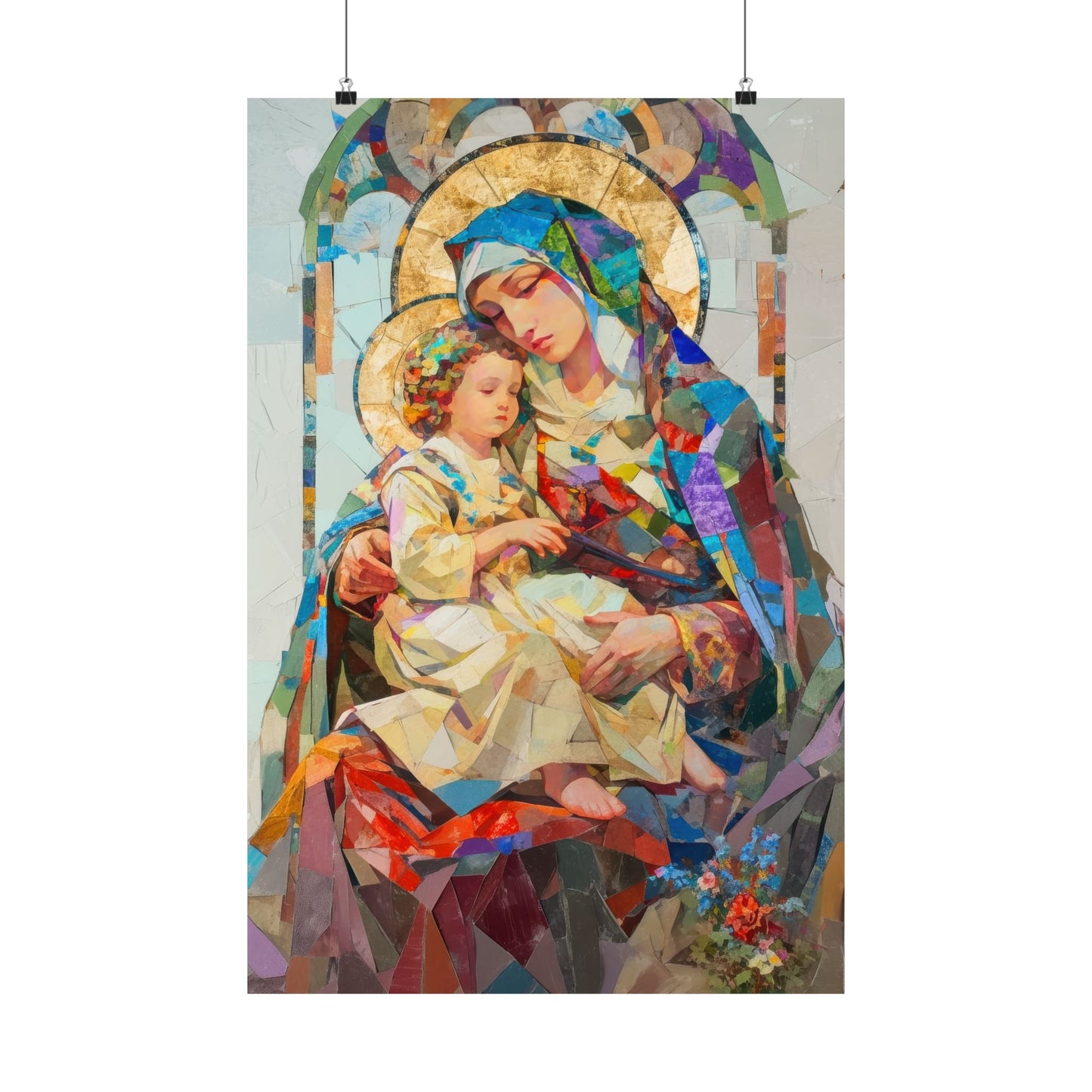 Virgin Mary - Light of All Saints Poster Print - Sanctified Souls Print - Multiple Sizes - Premium Posters - Catholic Art