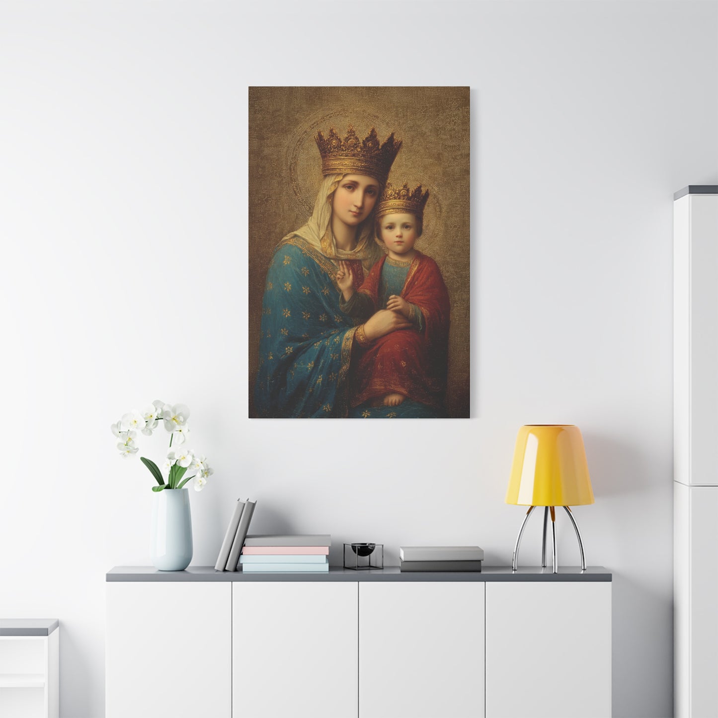 Madonna della Strada - Our Lady of the Way -  Museum Wrapped Canvas Print - Multiple Sizes - Catholic Home art Matte Canvas