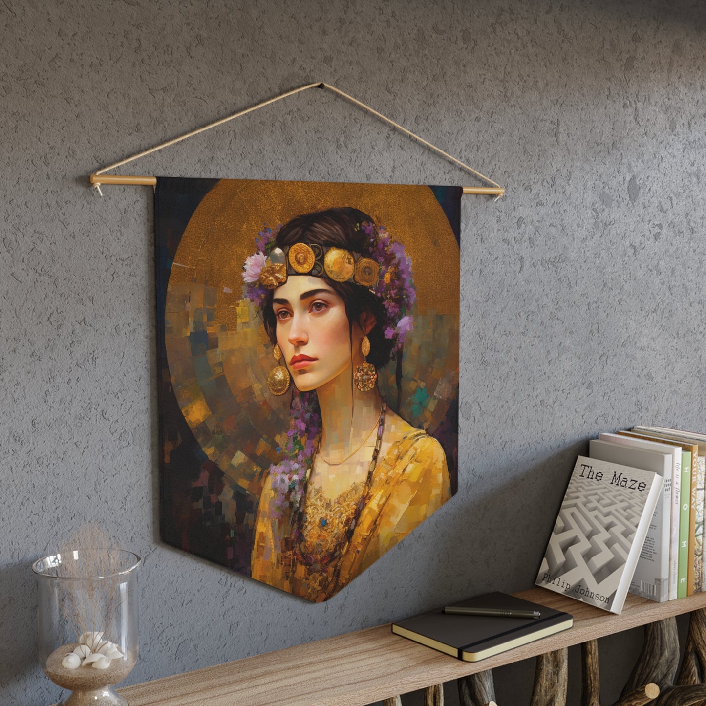 Saint Lydia Purpuraria Wall Banner / Wall Hanging / Pennant - Religious Wall Tapestry - Catholic Art - 18" x 21"