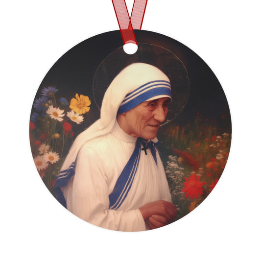 Saint Teresa of Calcutta Metal Ornament - Religious Holiday Christmas Ornament and Keepsake - Prayer Ornament